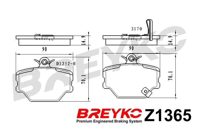 DAVID VASCO Z1365 BREYKO Kit pastiglie freno, Freno a disco