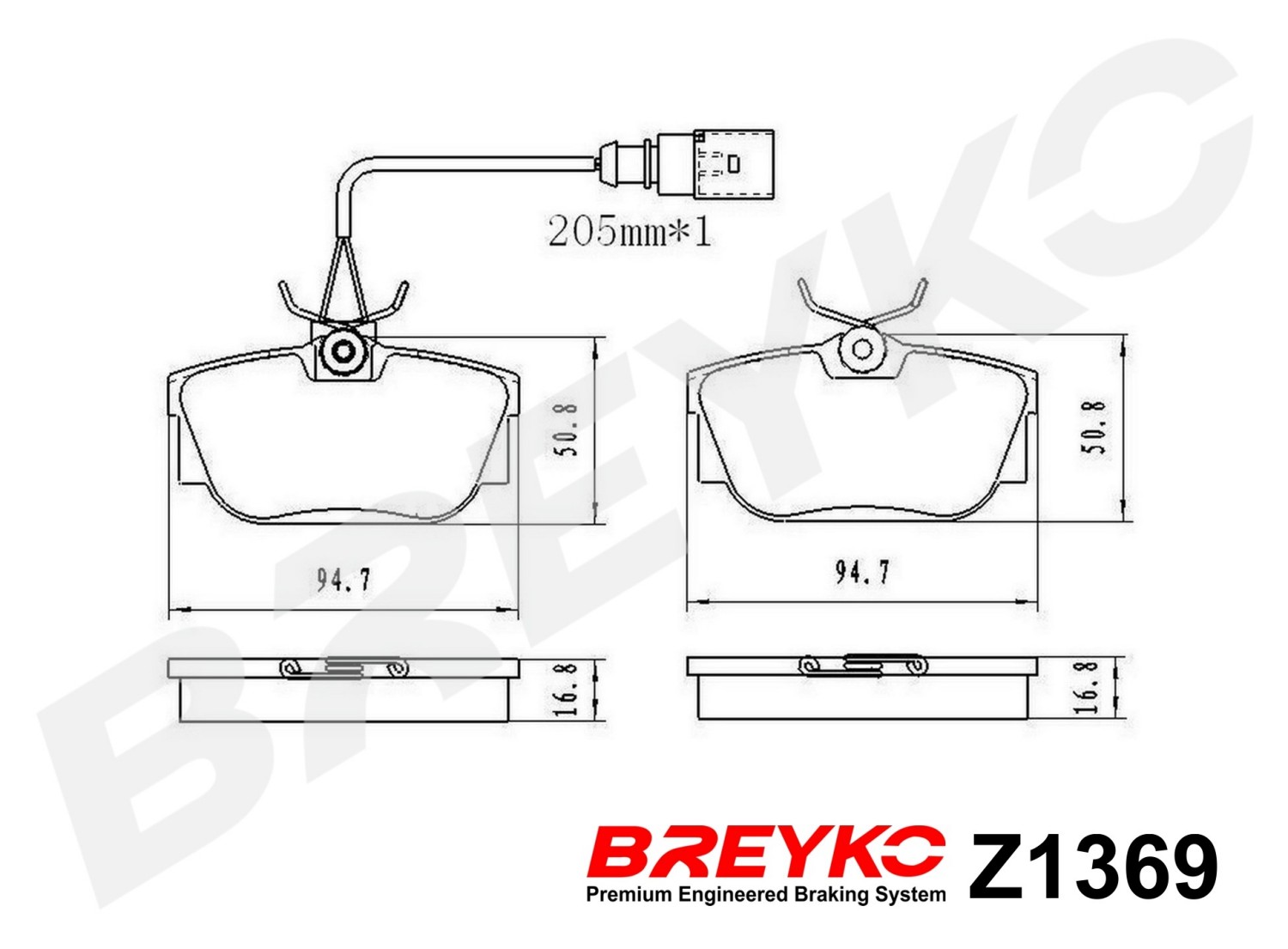 DAVID VASCO Z1369 BREYKO Kit pastiglie freno, Freno a disco
