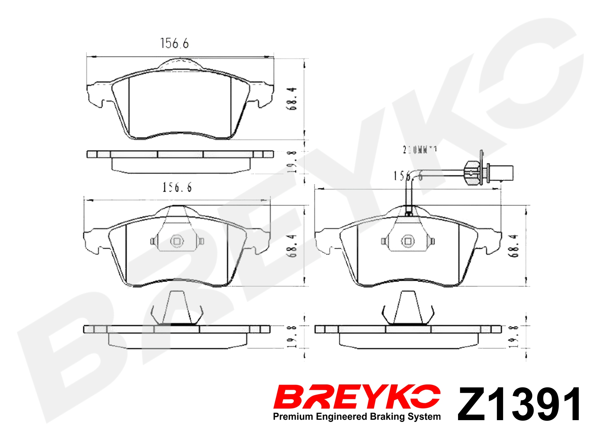 DAVID VASCO Z1391 BREYKO Brake Pad Set, disc brake