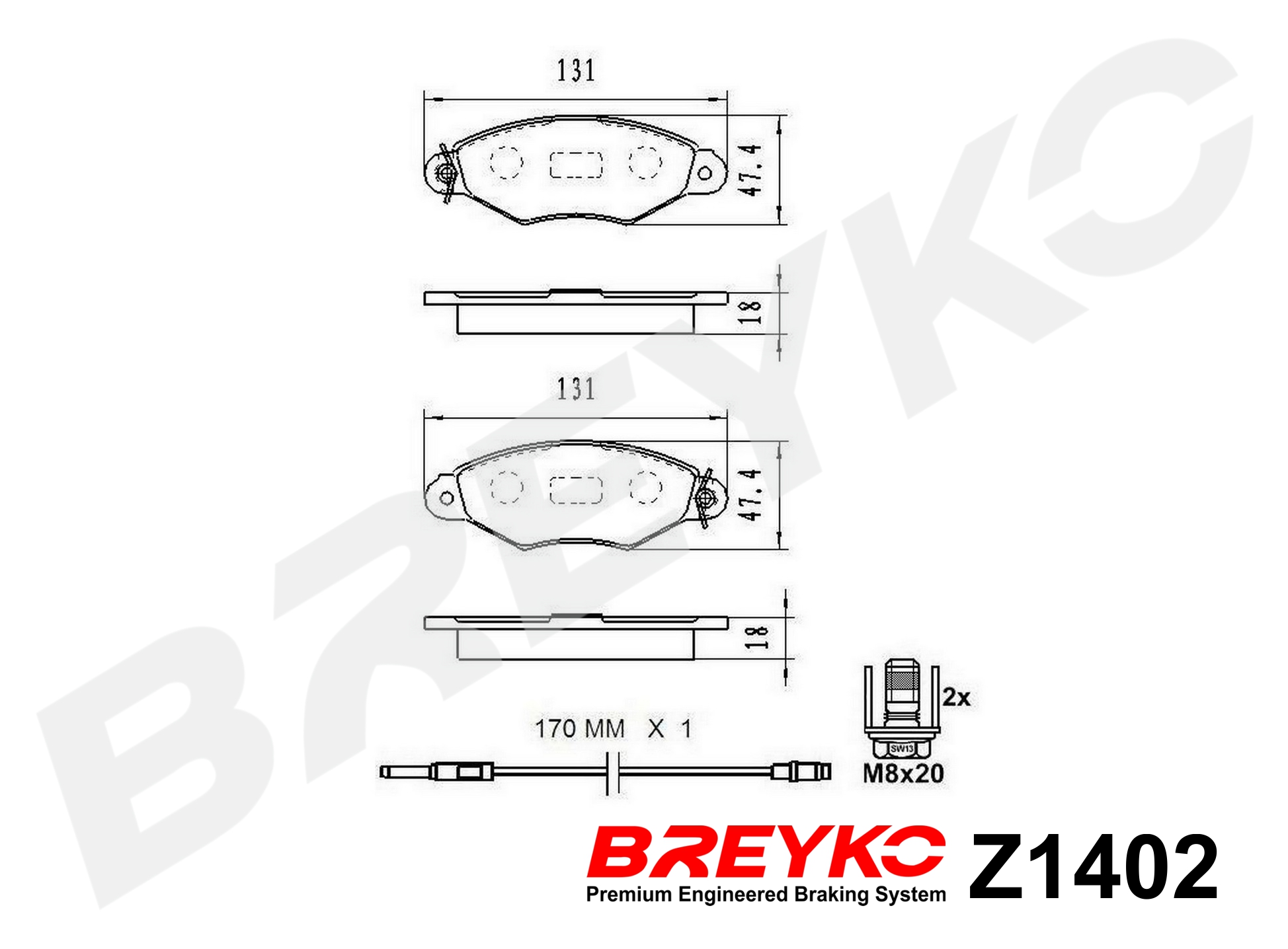 DAVID VASCO Z1402 BREYKO Brake Pad Set, disc brake