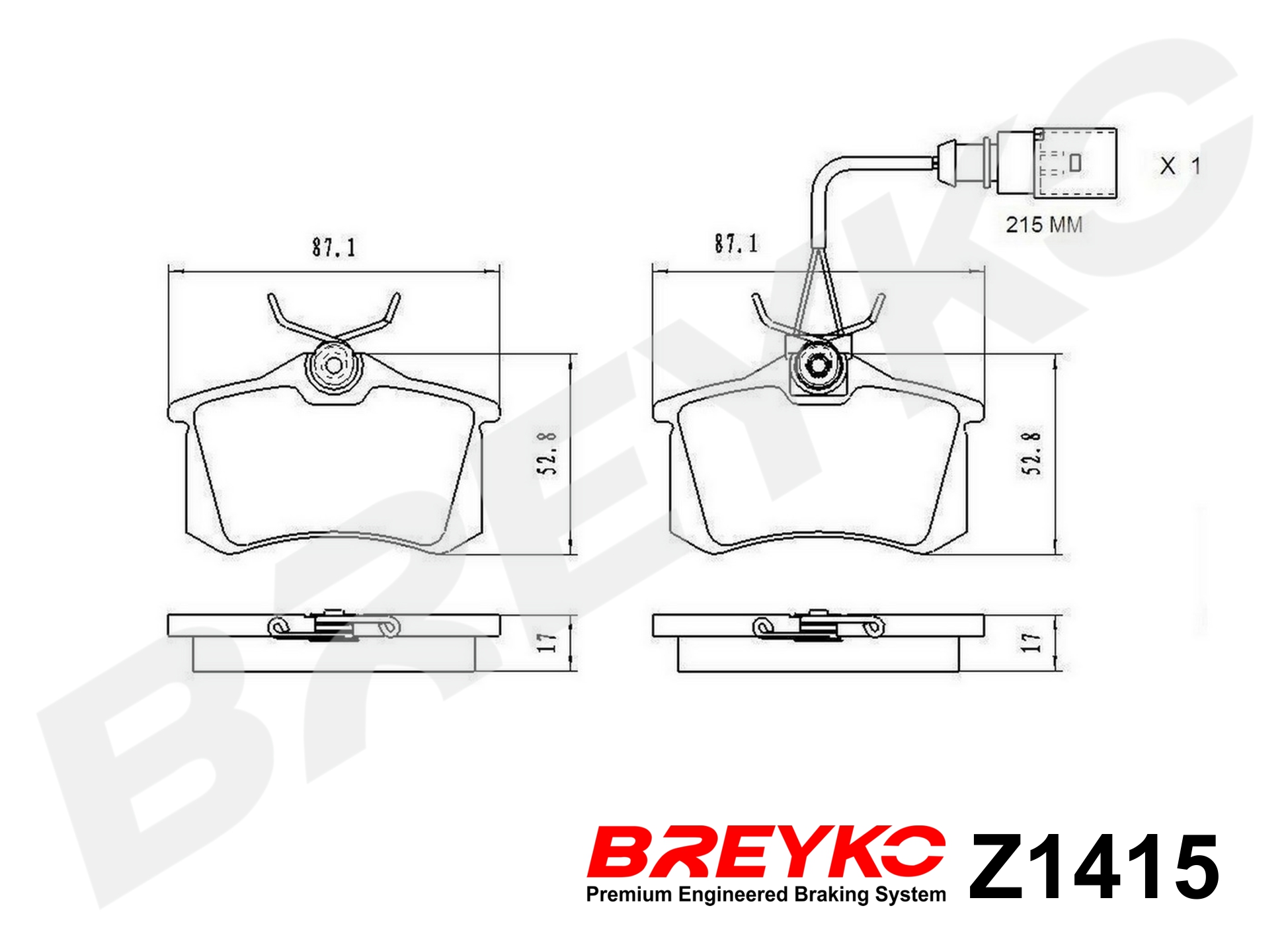 DAVID VASCO Z1415 BREYKO Brake Pad Set, disc brake