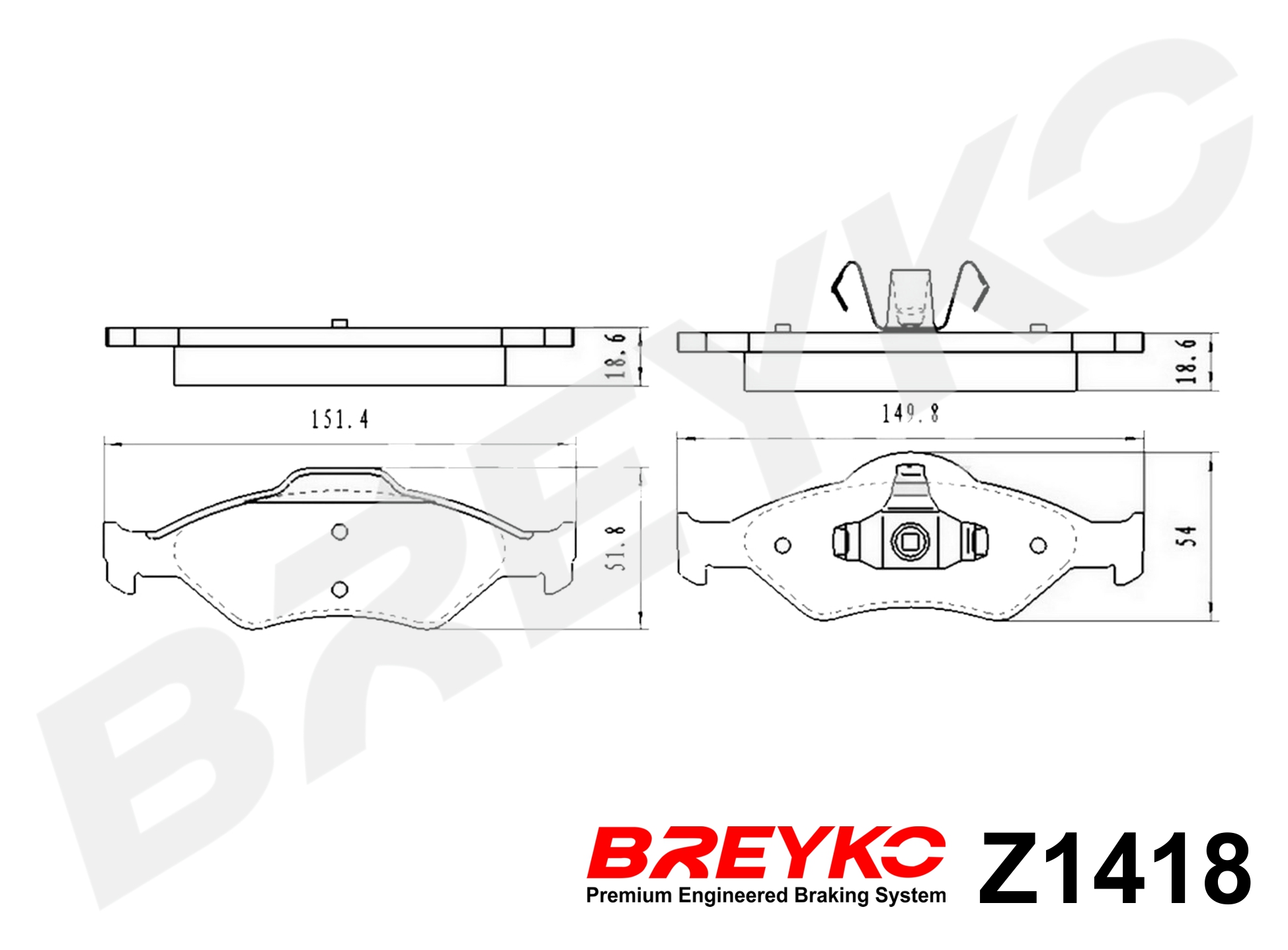 DAVID VASCO Z1418 BREYKO Brake Pad Set, disc brake