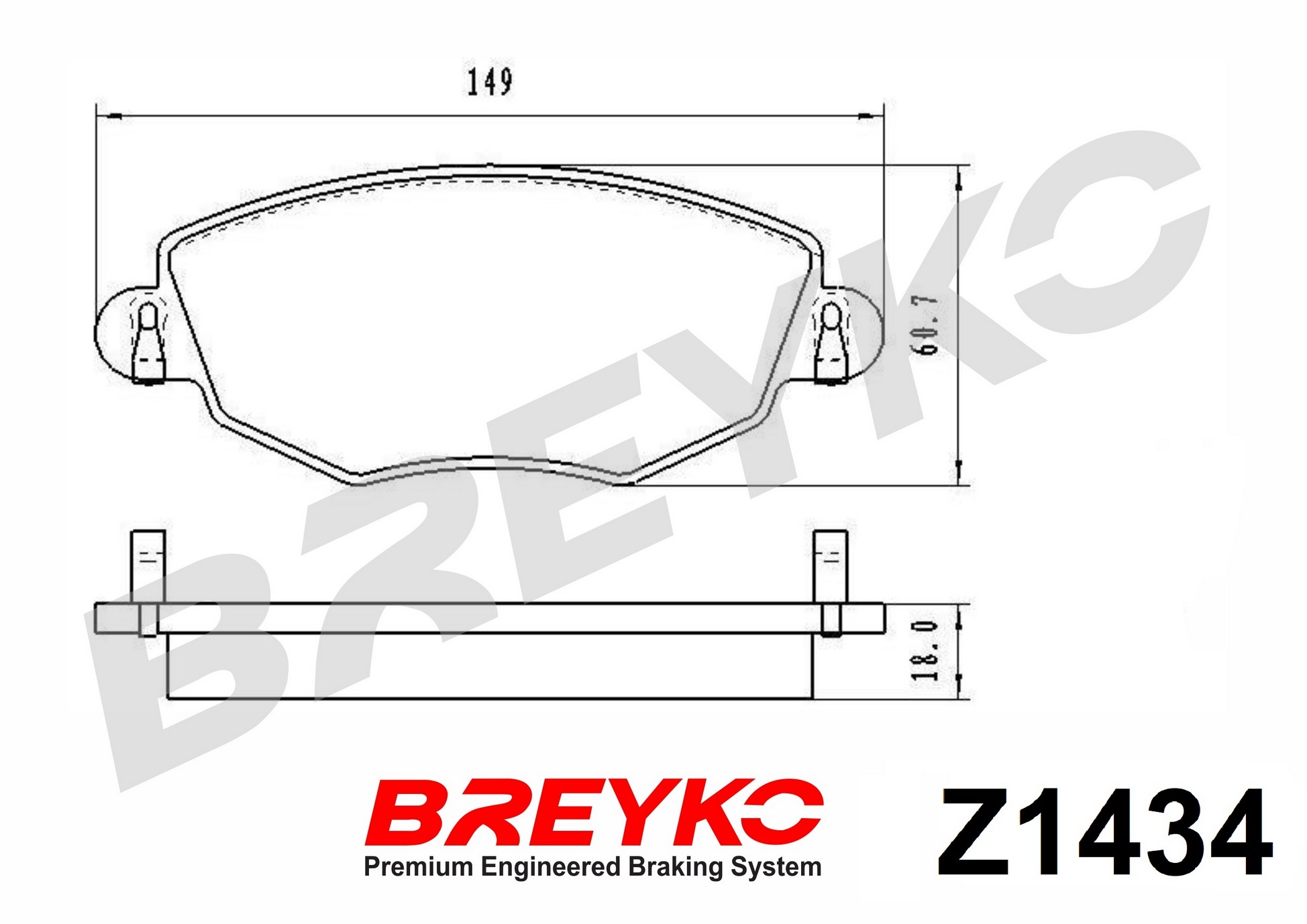 DAVID VASCO Z1434 BREYKO Brake Pad Set, disc brake