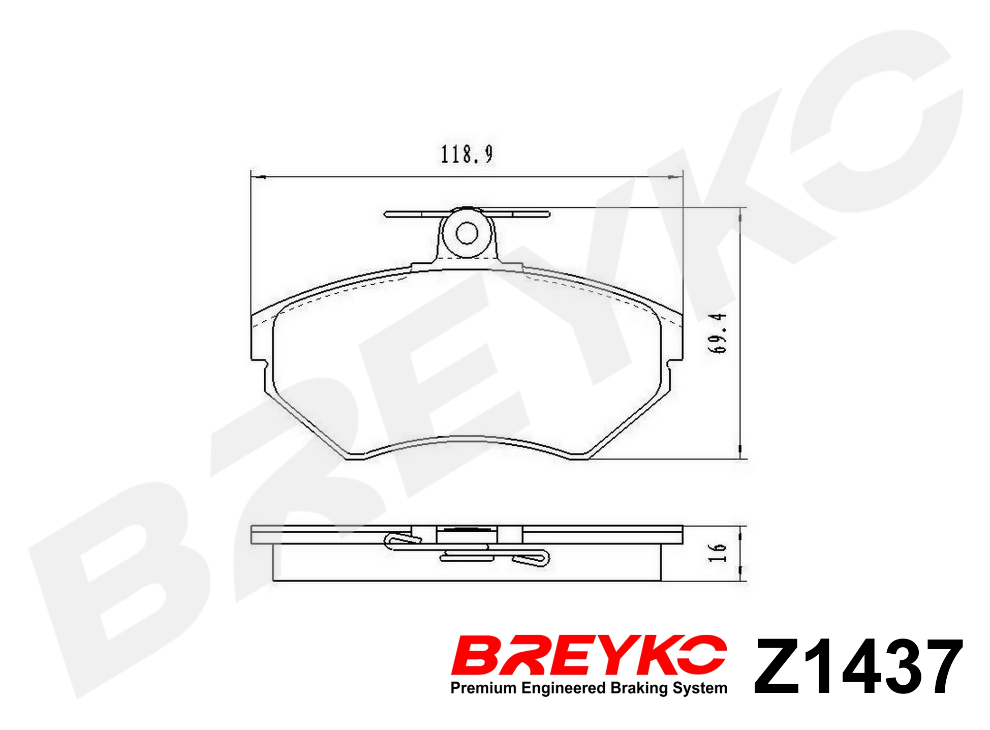 DAVID VASCO Z1437 BREYKO Brake Pad Set, disc brake