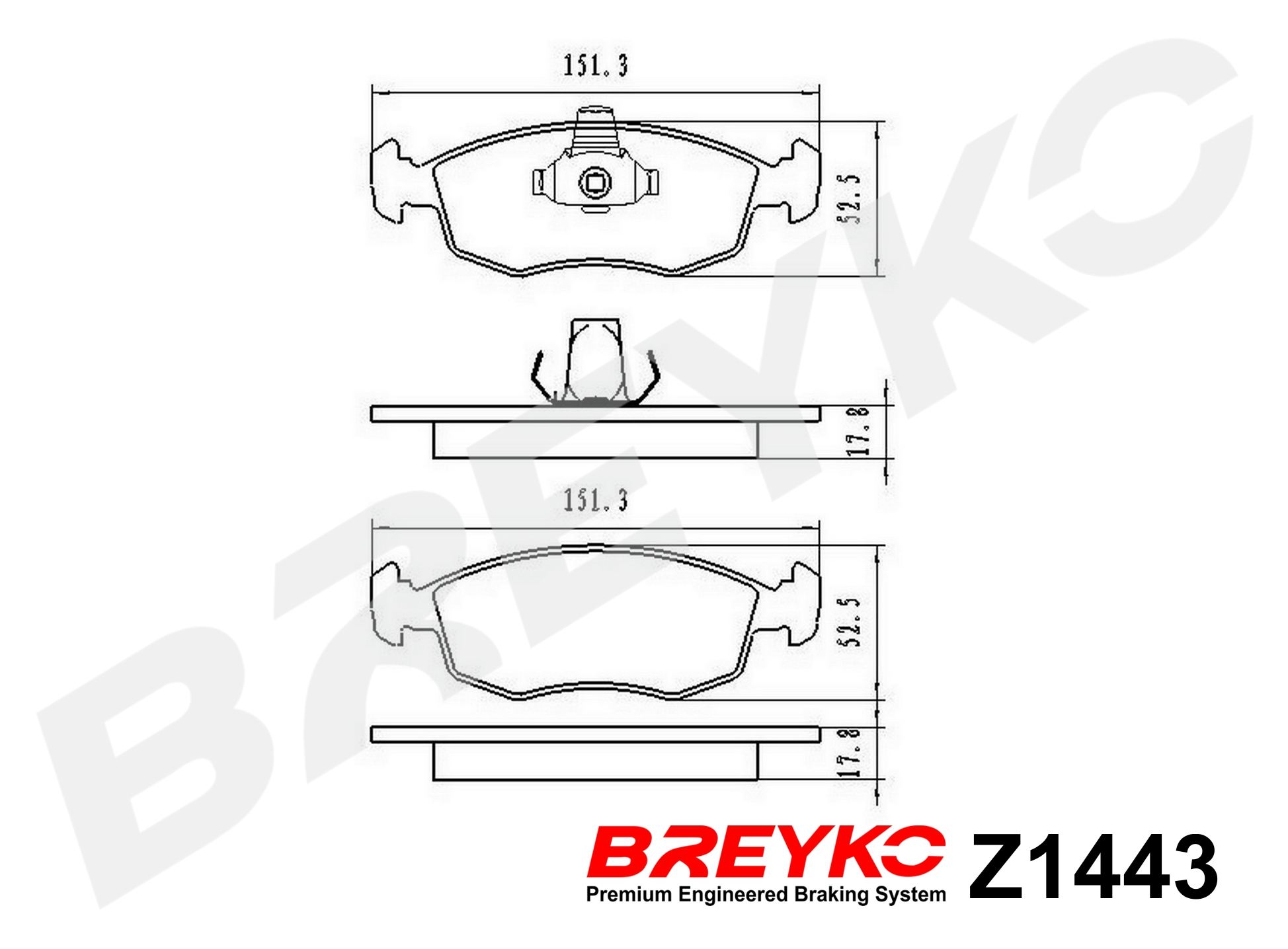 DAVID VASCO Z1443 BREYKO Brake Pad Set, disc brake