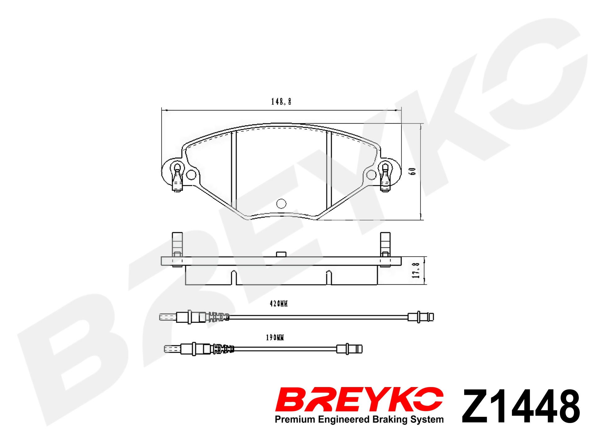 DAVID VASCO Z1448 BREYKO Brake Pad Set, disc brake