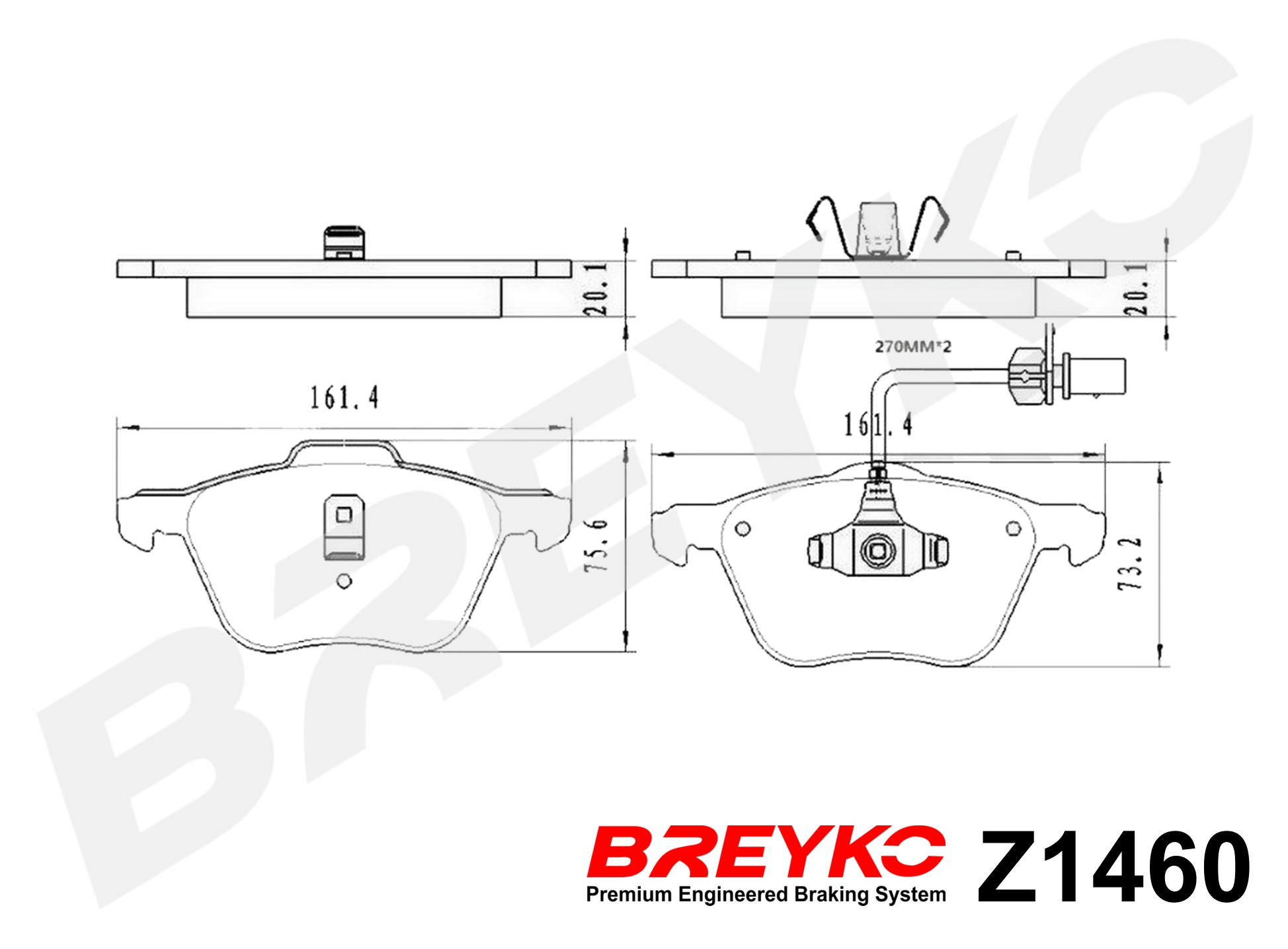 DAVID VASCO Z1460 BREYKO Brake Pad Set, disc brake
