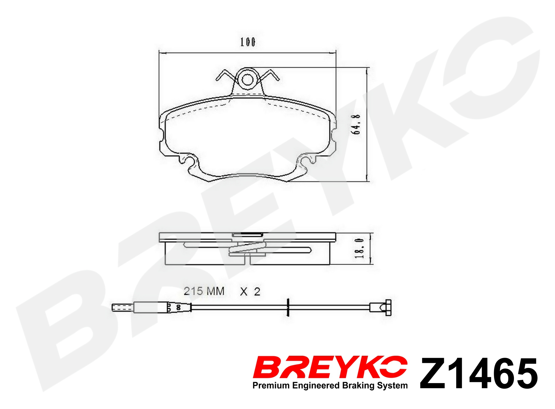 DAVID VASCO Z1465 BREYKO Brake Pad Set, disc brake