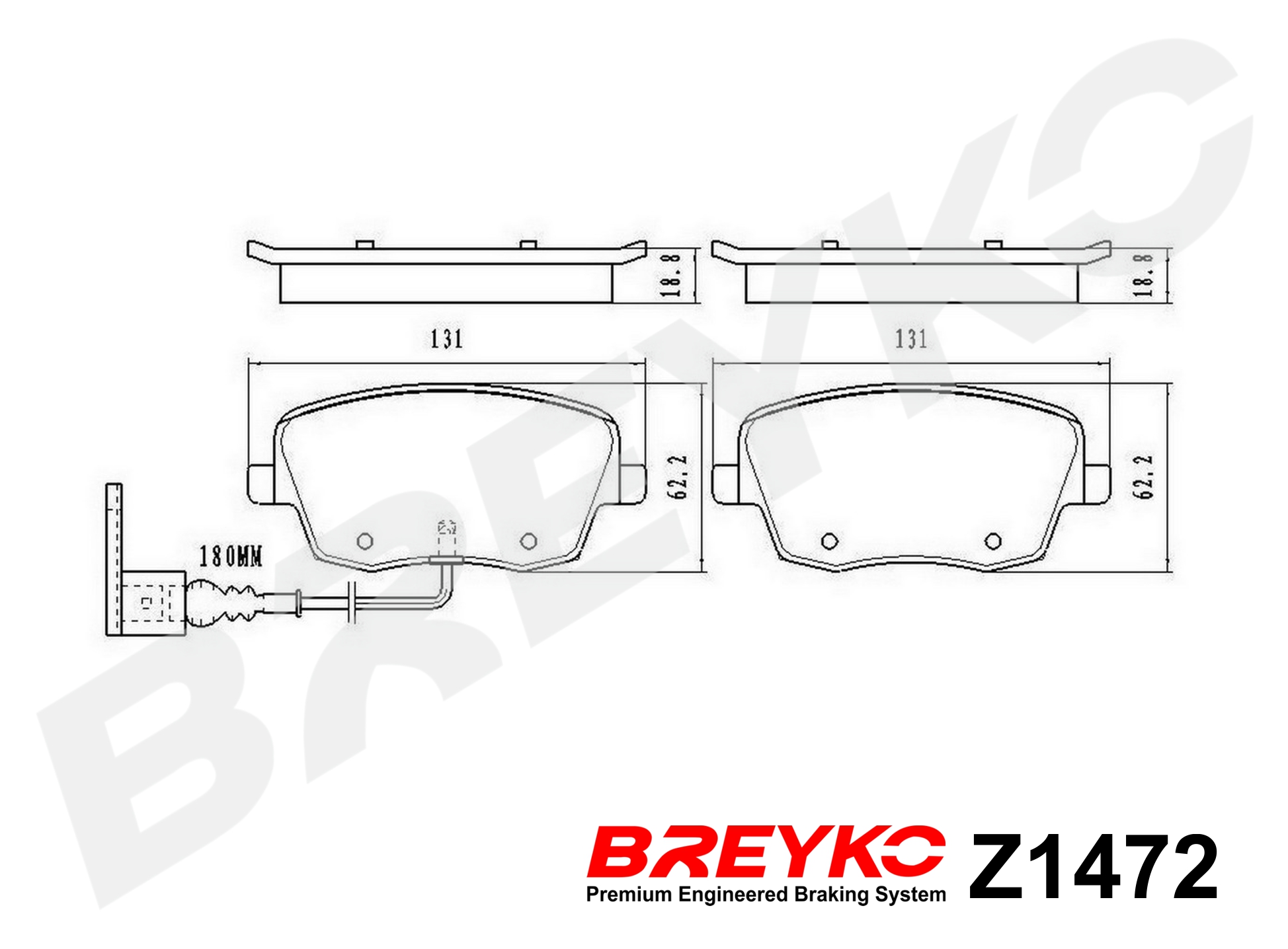 DAVID VASCO Z1472 BREYKO Brake Pad Set, disc brake