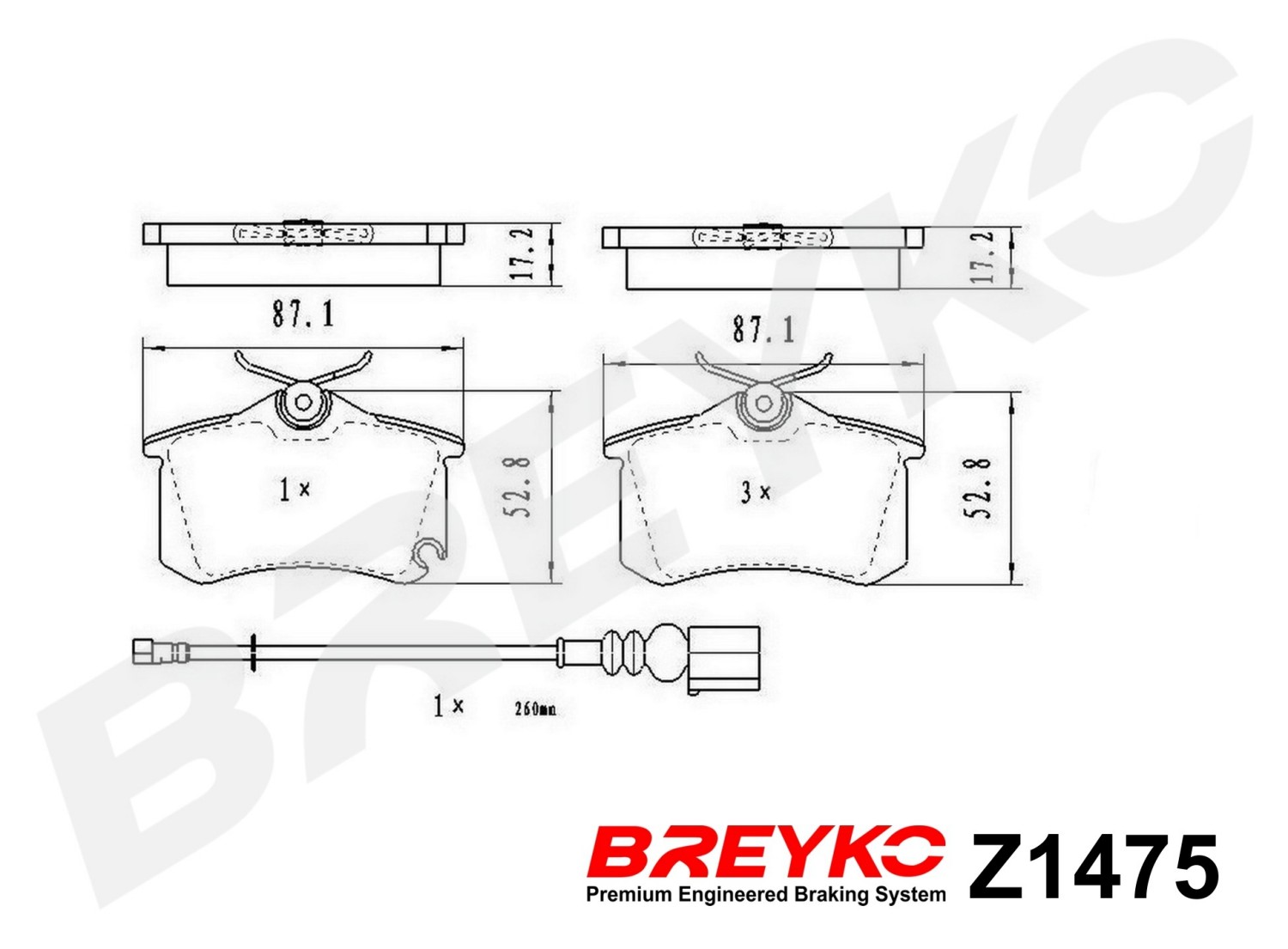 DAVID VASCO Z1475 BREYKO Brake Pad Set, disc brake