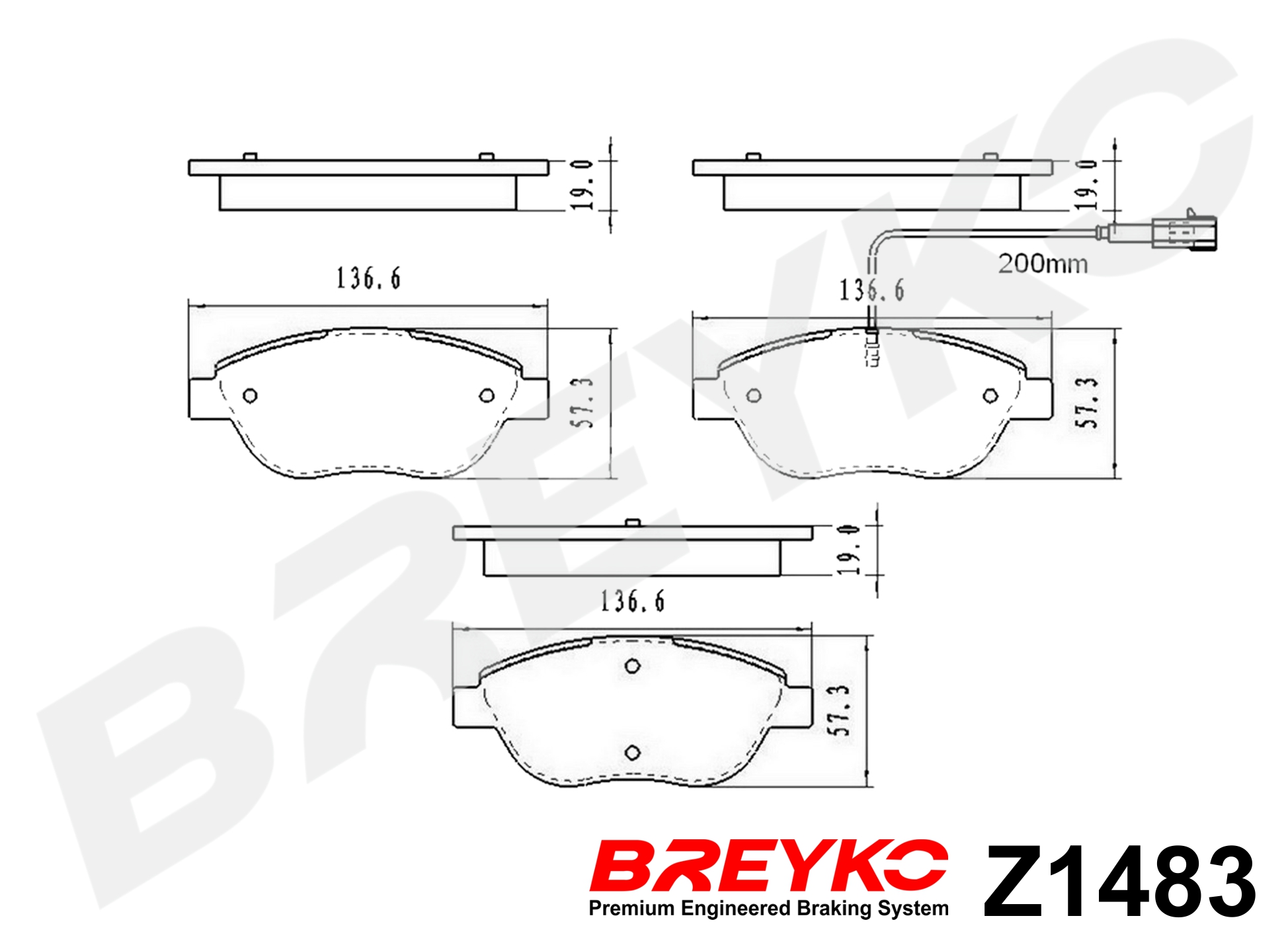 DAVID VASCO Z1483 BREYKO Brake Pad Set, disc brake