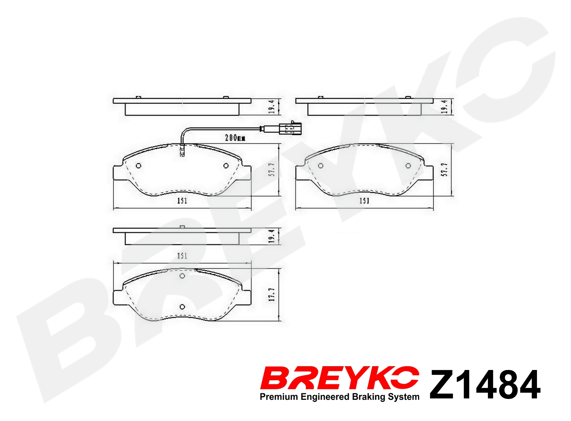 DAVID VASCO Z1484 BREYKO Brake Pad Set, disc brake