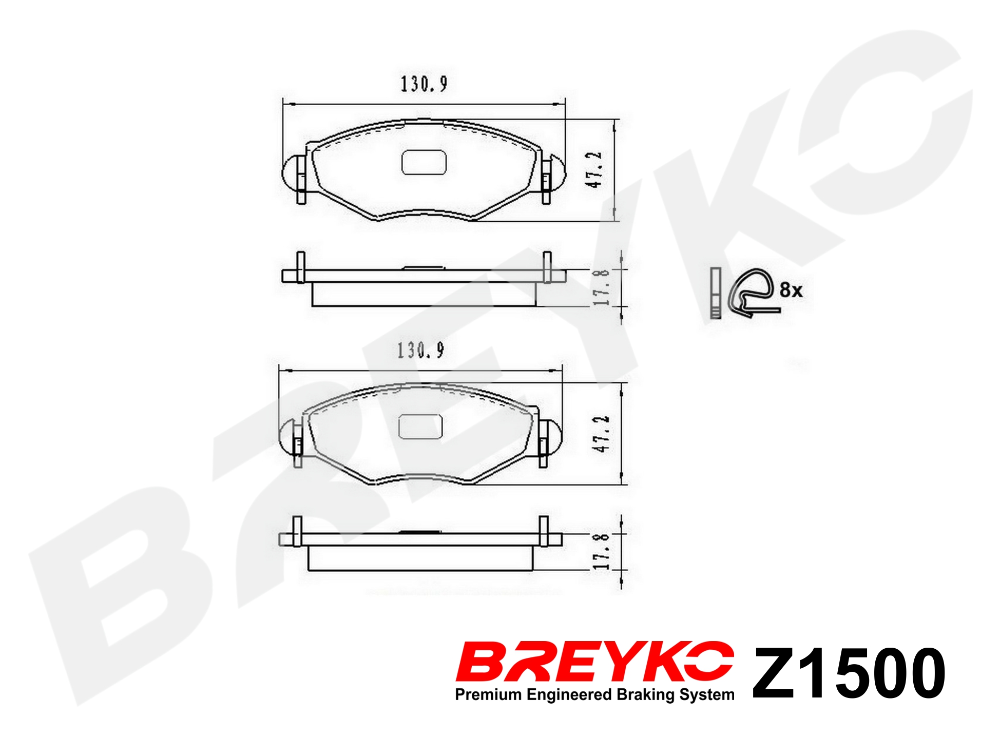 DAVID VASCO Z1500 BREYKO Brake Pad Set, disc brake