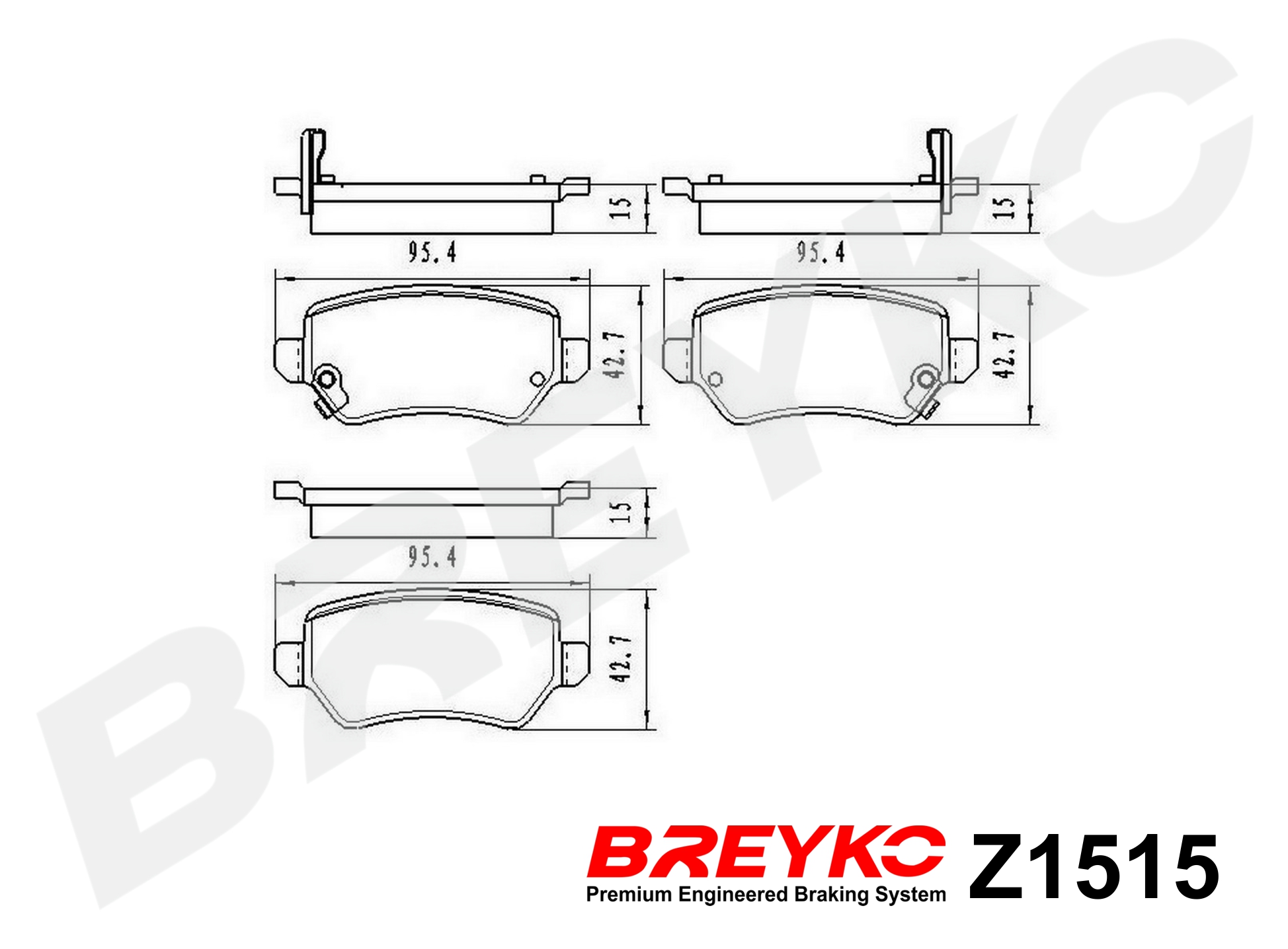 DAVID VASCO Z1515 BREYKO Brake Pad Set, disc brake