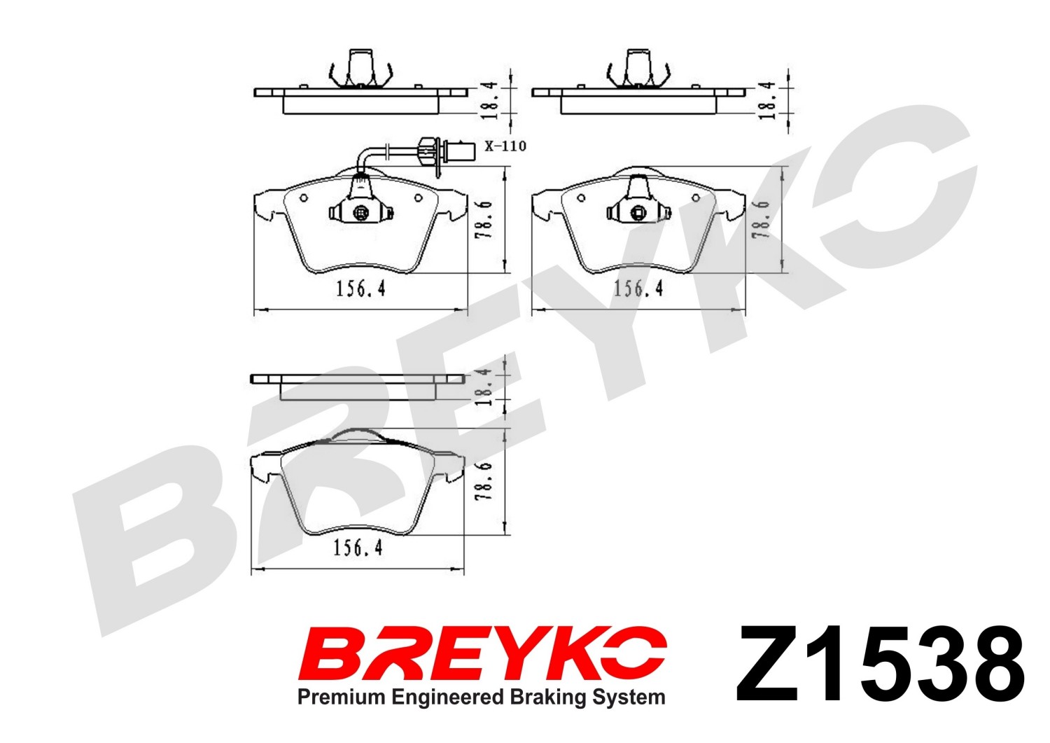 DAVID VASCO Z1538 BREYKO Brake Pad Set, disc brake