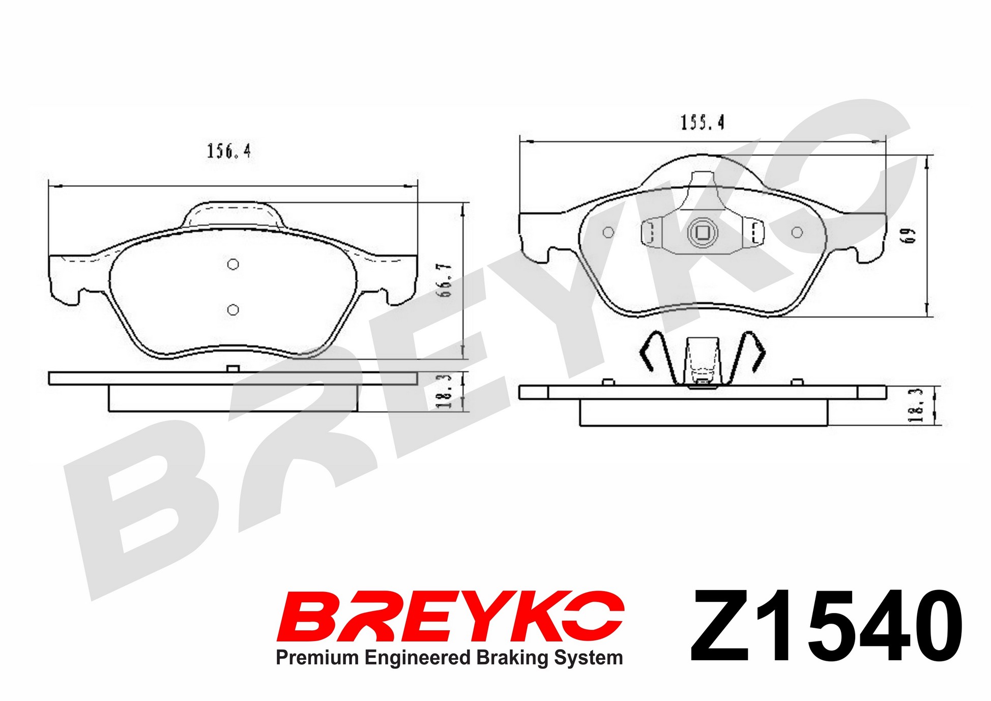 DAVID VASCO Z1540 BREYKO Brake Pad Set, disc brake