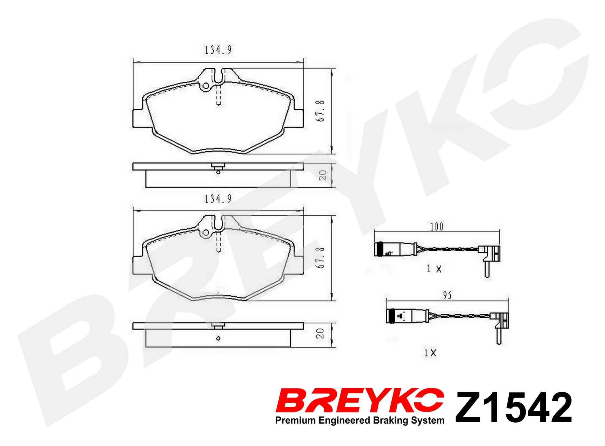 DAVID VASCO Z1542 BREYKO Brake Pad Set, disc brake