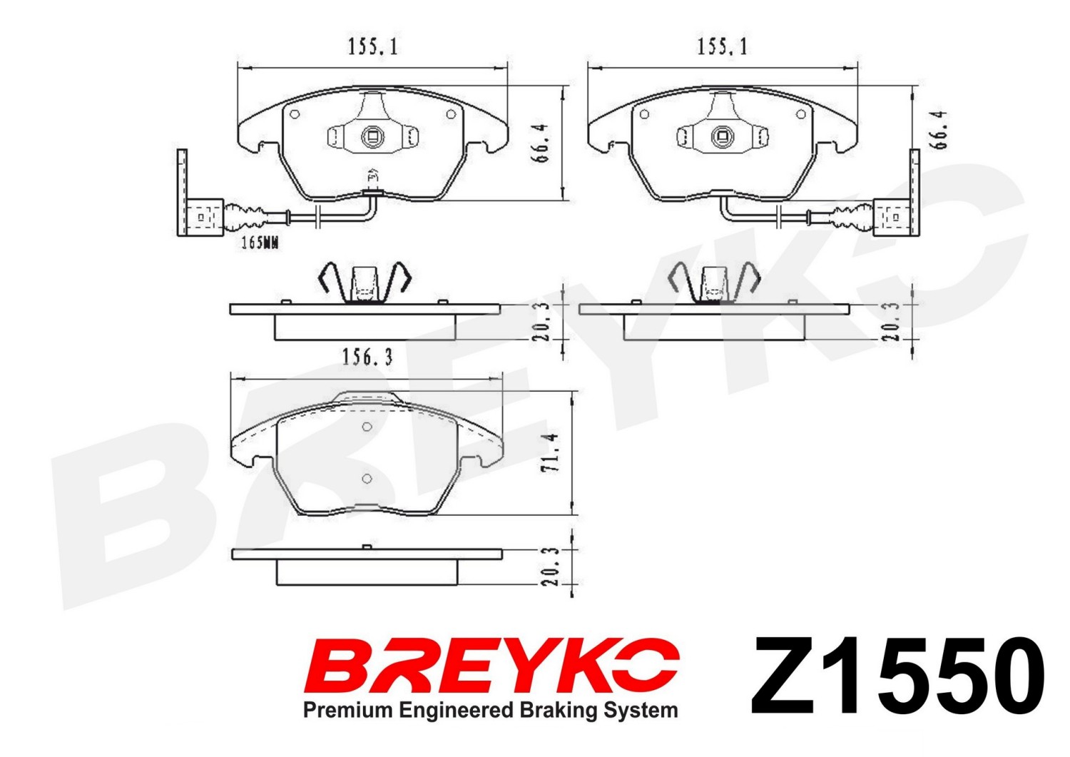 DAVID VASCO Z1550 BREYKO Brake Pad Set, disc brake