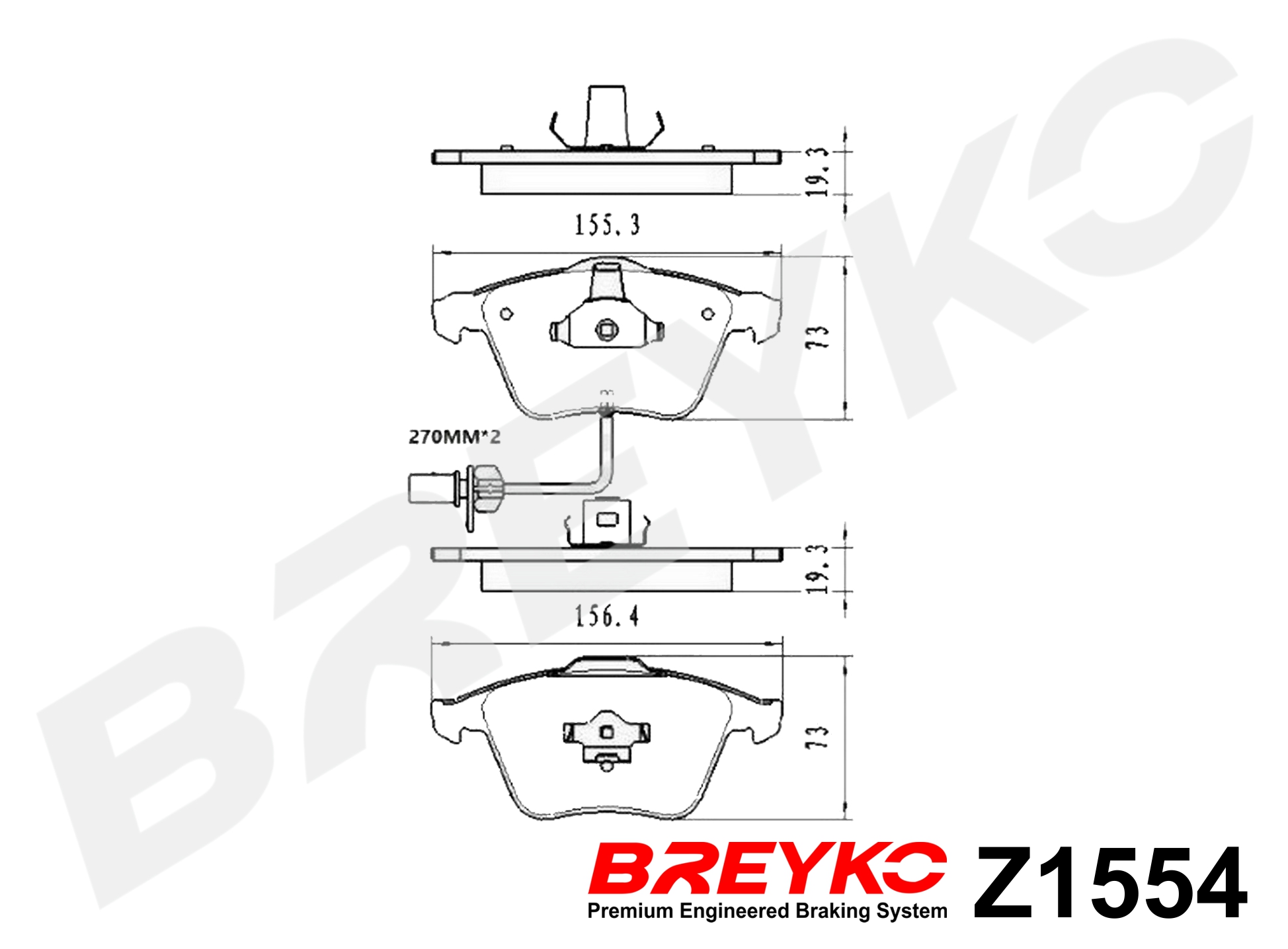 DAVID VASCO Z1554 BREYKO Brake Pad Set, disc brake