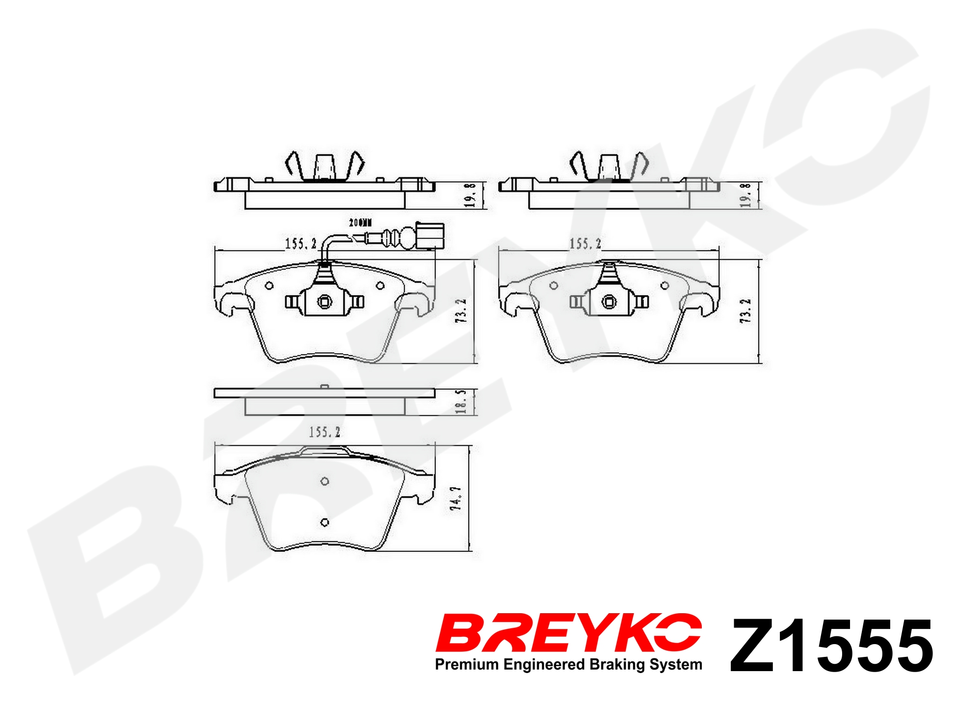DAVID VASCO Z1555 BREYKO Brake Pad Set, disc brake