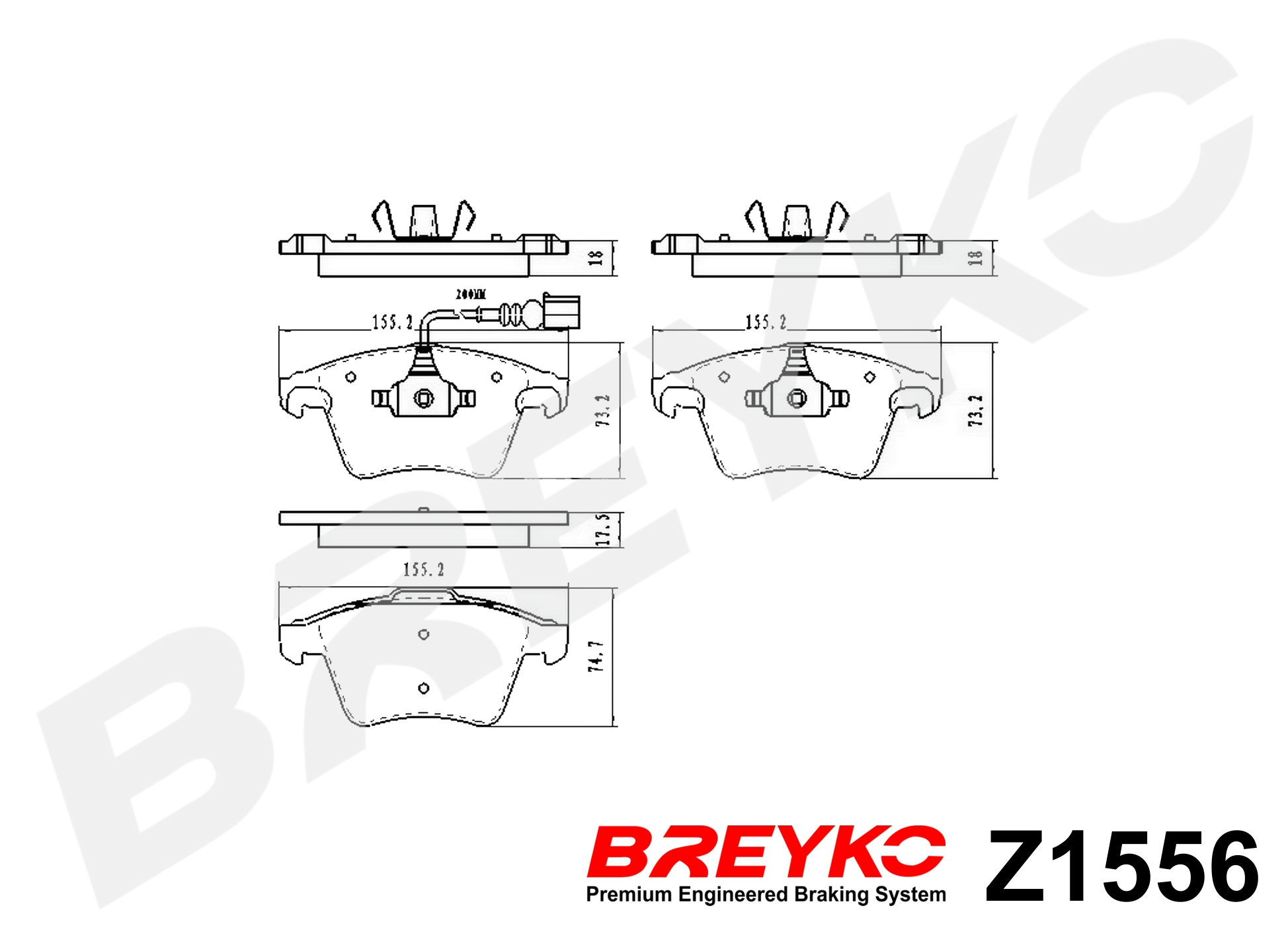 DAVID VASCO Z1556 BREYKO Brake Pad Set, disc brake