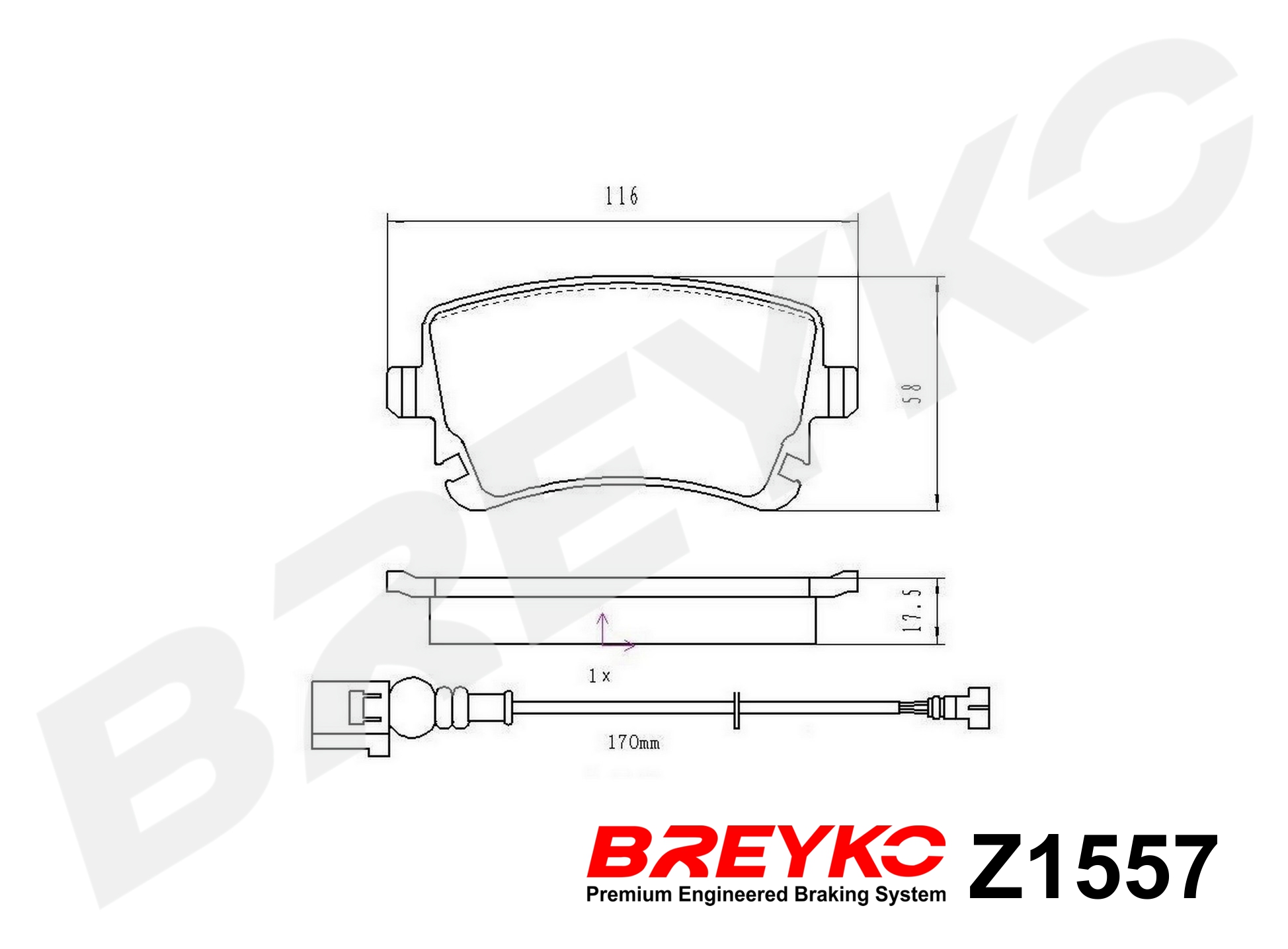 DAVID VASCO Z1557 BREYKO Brake Pad Set, disc brake