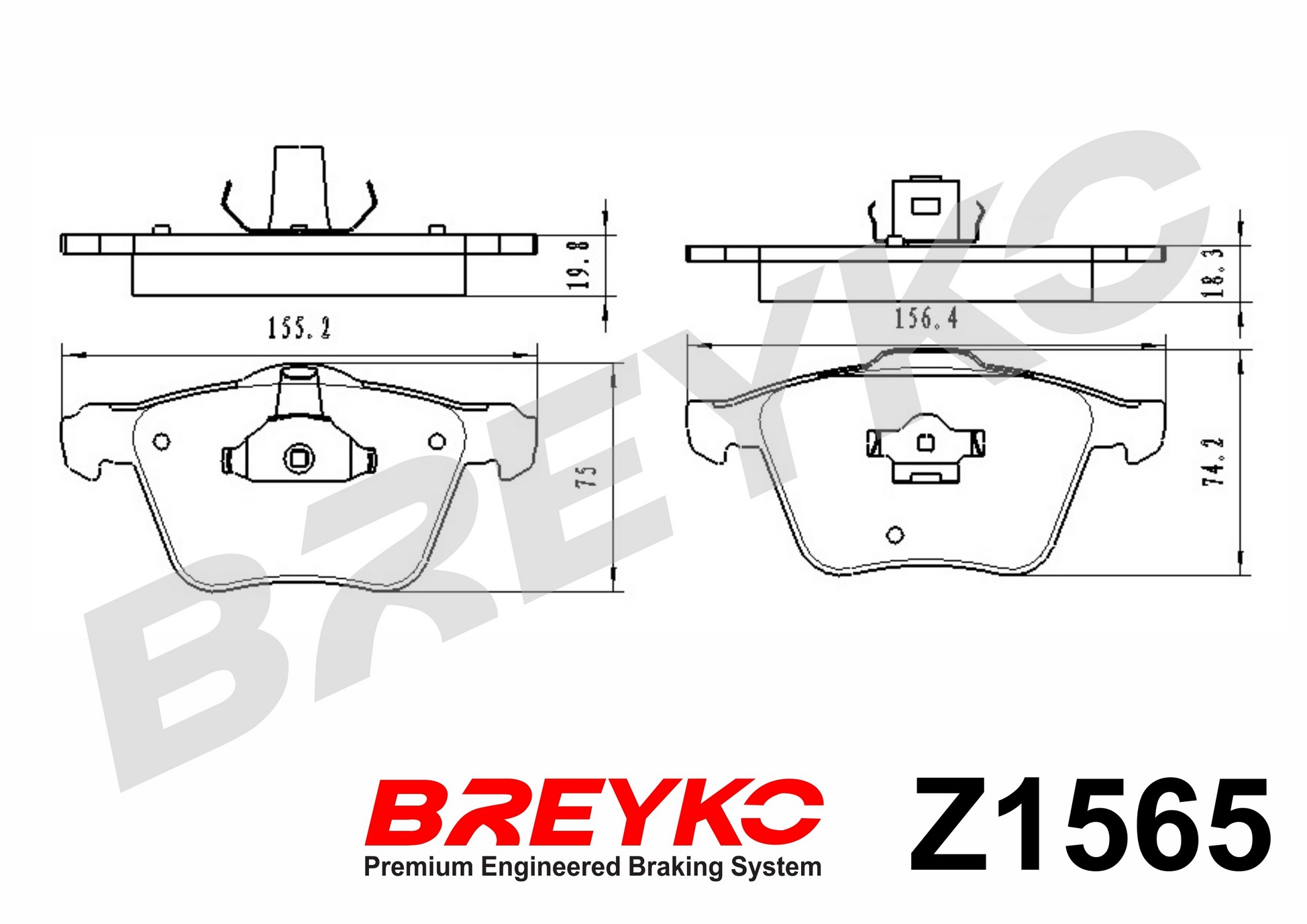 DAVID VASCO Z1565 BREYKO Brake Pad Set, disc brake