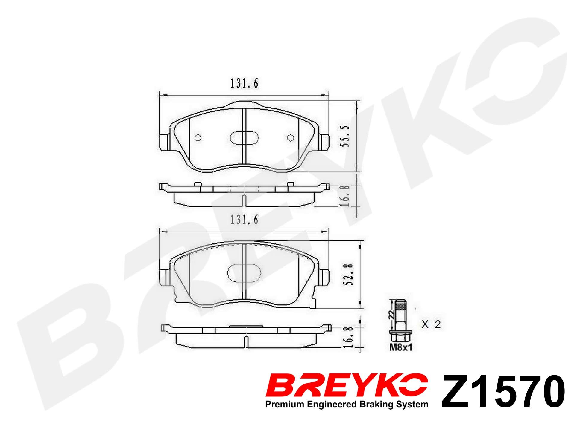 DAVID VASCO Z1570 BREYKO Brake Pad Set, disc brake