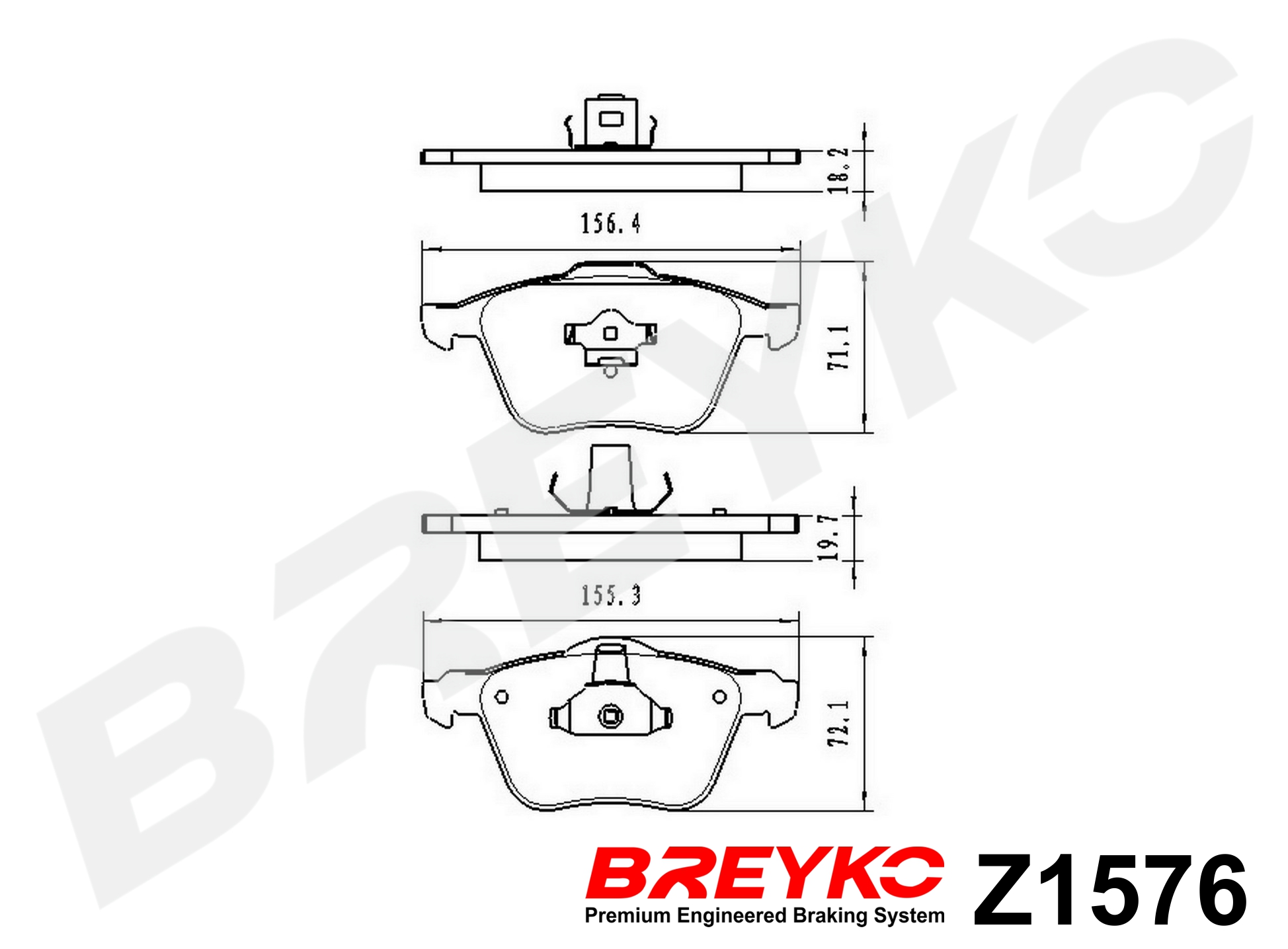 DAVID VASCO Z1576 BREYKO Brake Pad Set, disc brake