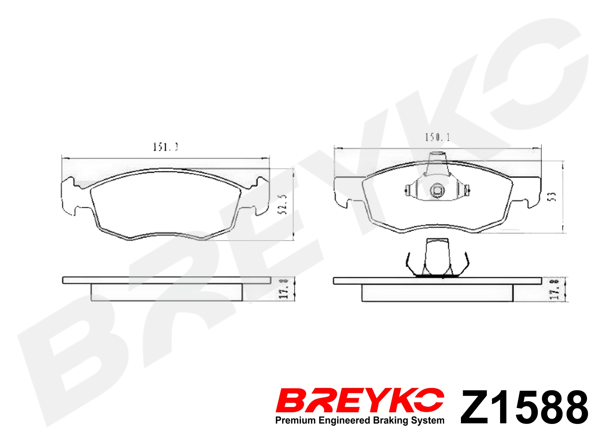 DAVID VASCO Z1588 BREYKO Brake Pad Set, disc brake