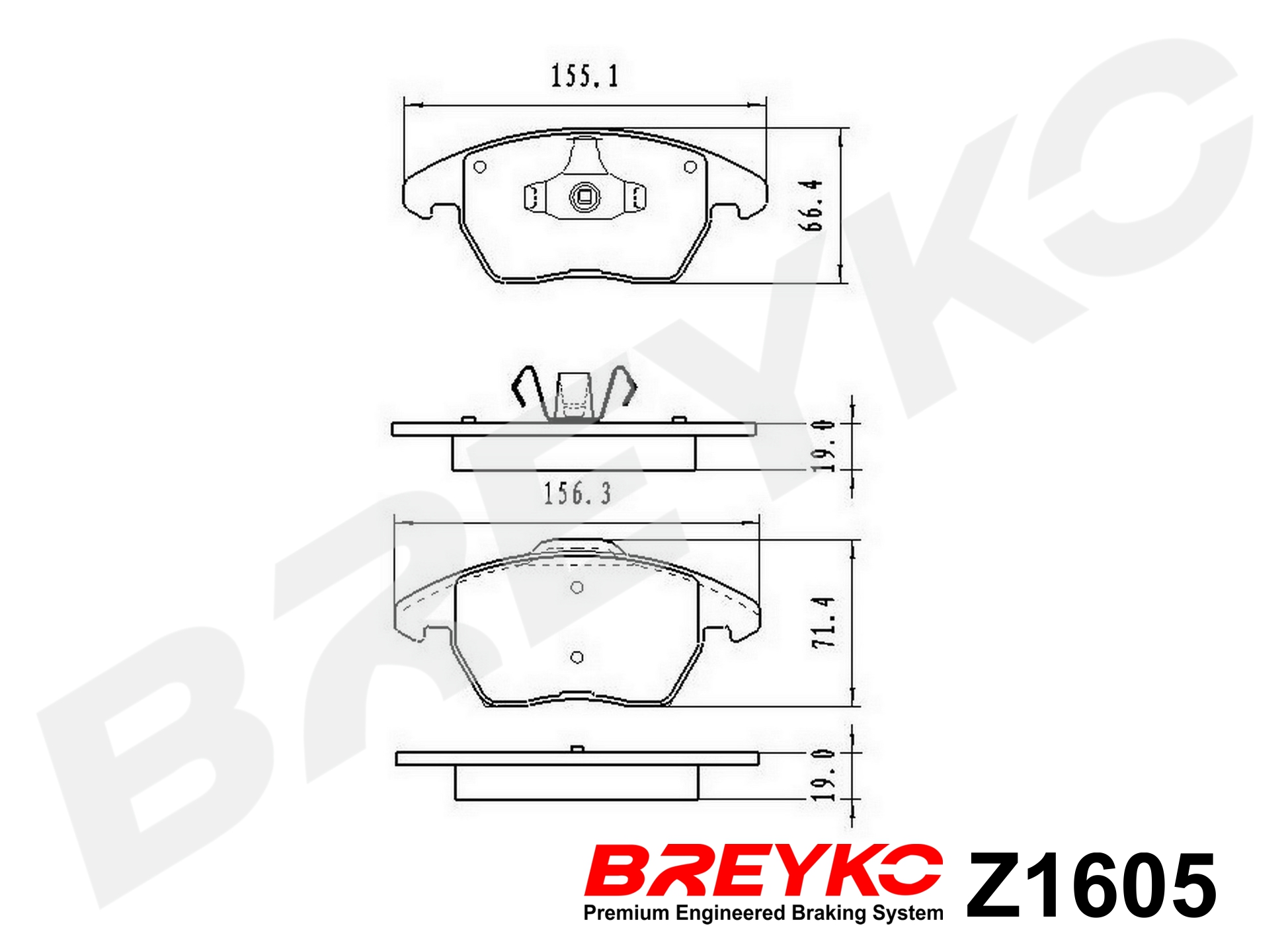 DAVID VASCO Z1605 BREYKO Brake Pad Set, disc brake