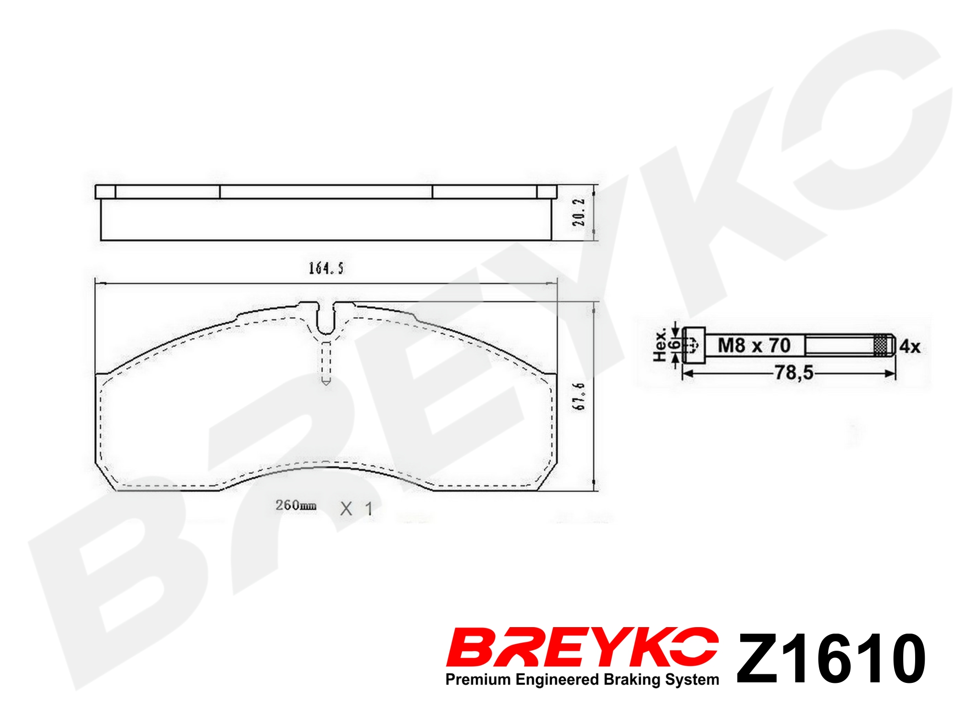DAVID VASCO Z1610 BREYKO Brake Pad Set, disc brake
