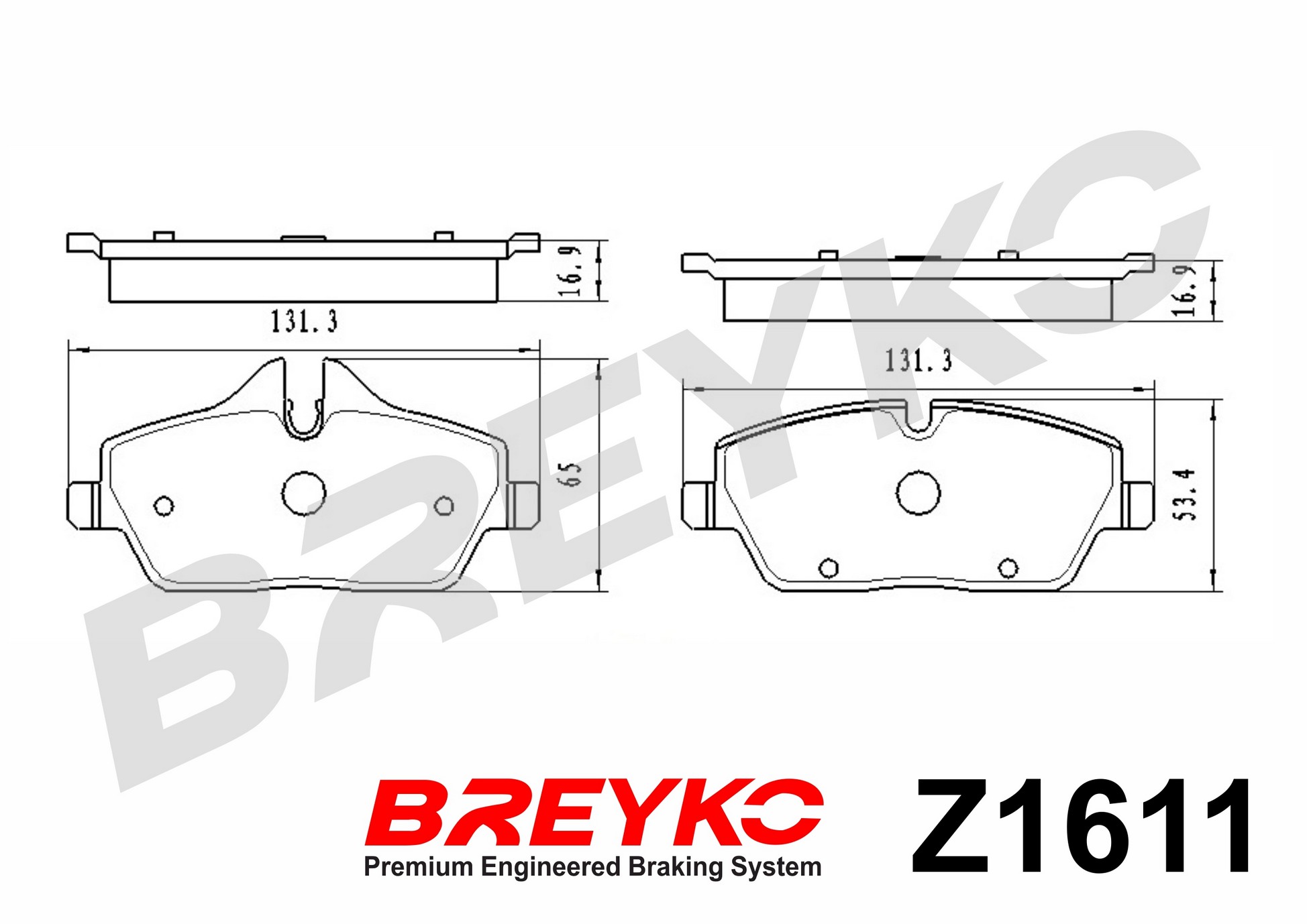 DAVID VASCO Z1611 BREYKO Brake Pad Set, disc brake