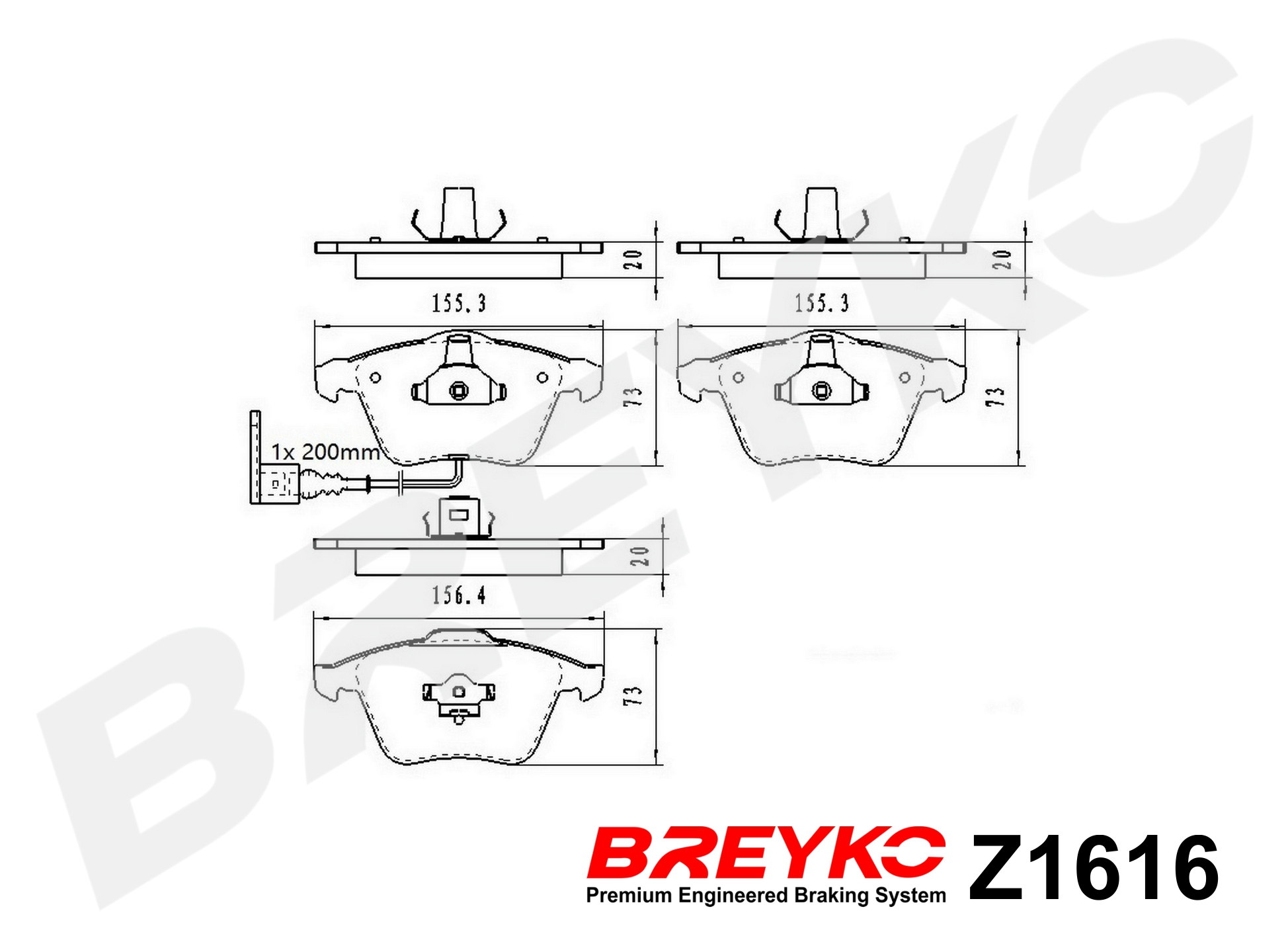 DAVID VASCO Z1616 BREYKO Brake Pad Set, disc brake