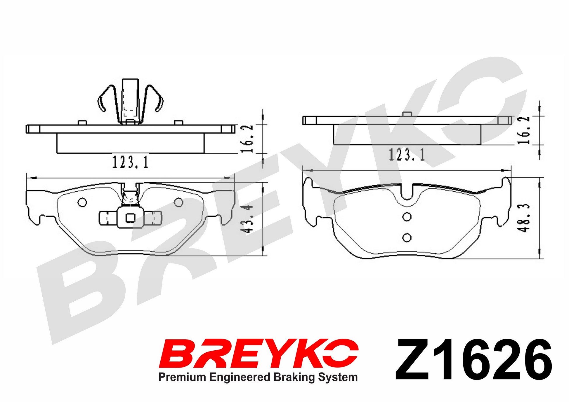 DAVID VASCO Z1626 BREYKO Brake Pad Set, disc brake