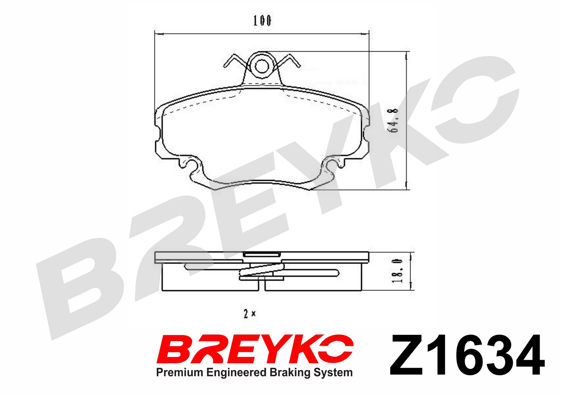 DAVID VASCO Z1634 BREYKO Brake Pad Set, disc brake