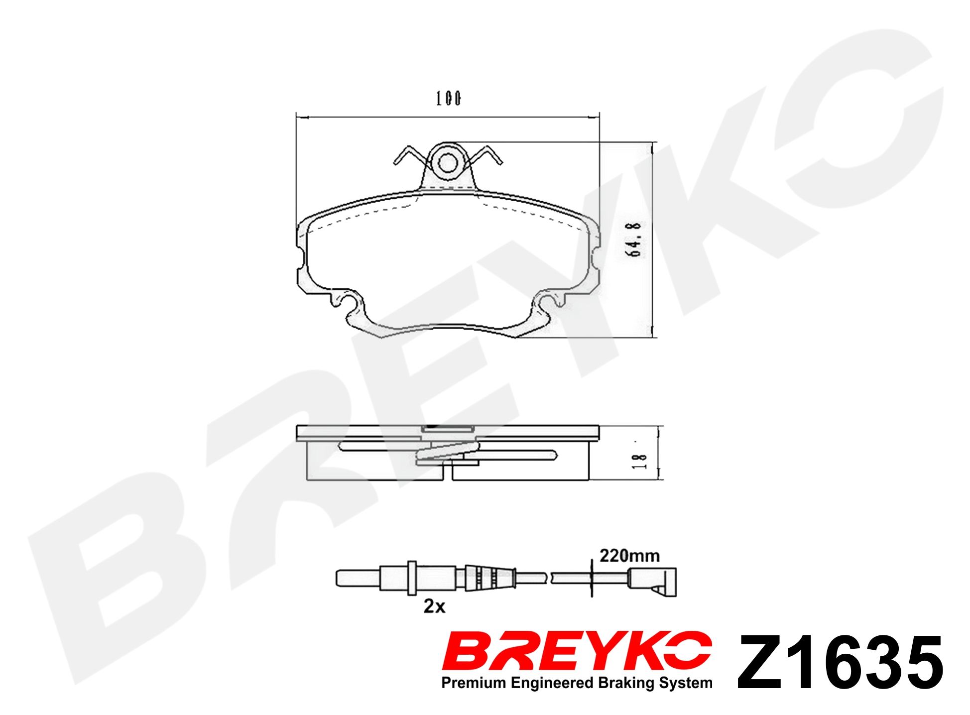 DAVID VASCO Z1635 BREYKO Brake Pad Set, disc brake