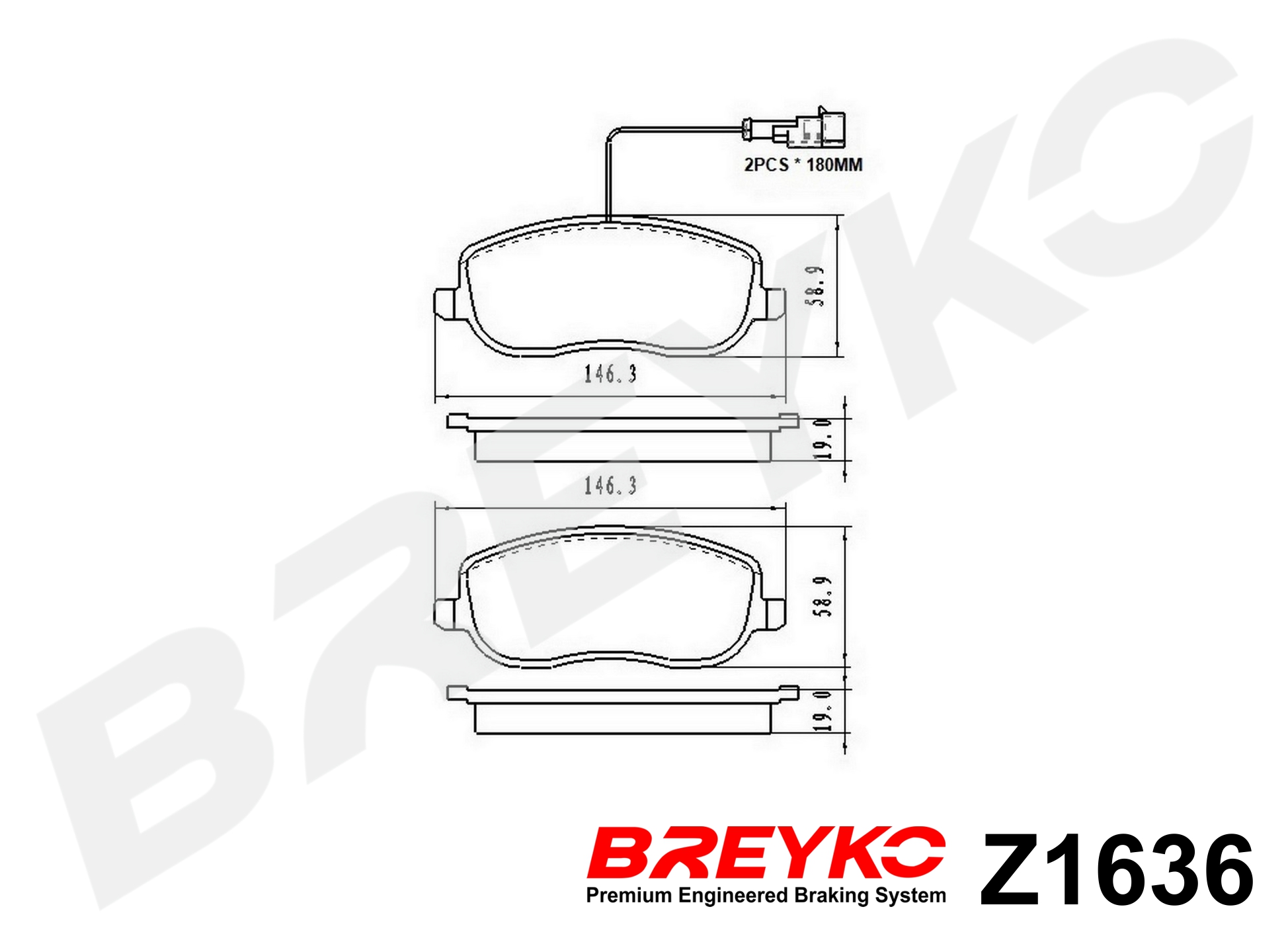 DAVID VASCO Z1636 BREYKO Brake Pad Set, disc brake