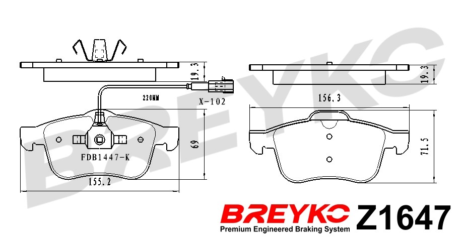 DAVID VASCO Z1647 BREYKO Brake Pad Set, disc brake