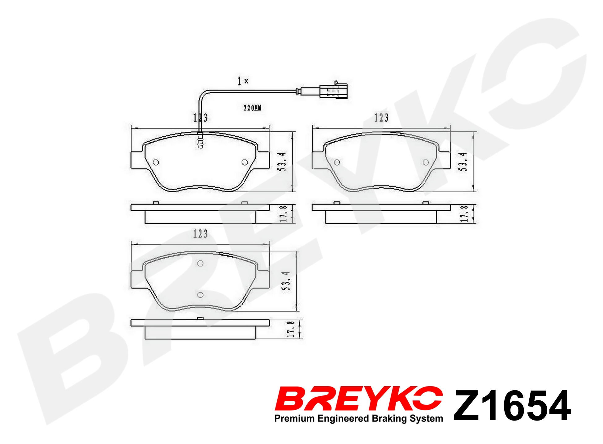 DAVID VASCO Z1654 BREYKO Brake Pad Set, disc brake