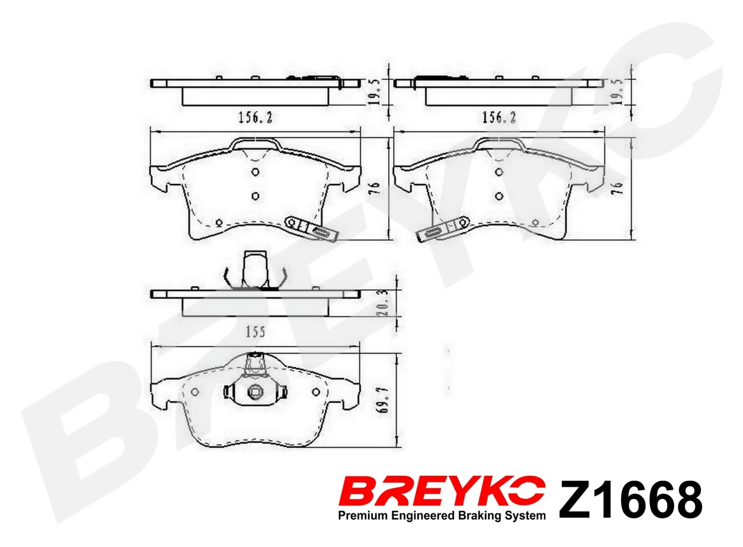 DAVID VASCO Z1668 BREYKO Brake Pad Set, disc brake