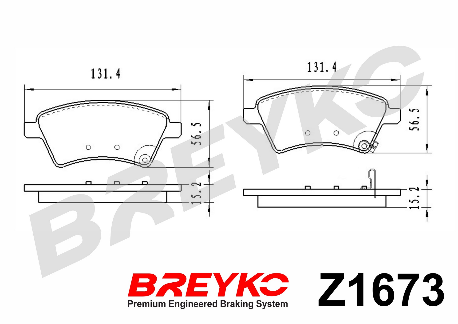 DAVID VASCO Z1673 BREYKO Brake Pad Set, disc brake