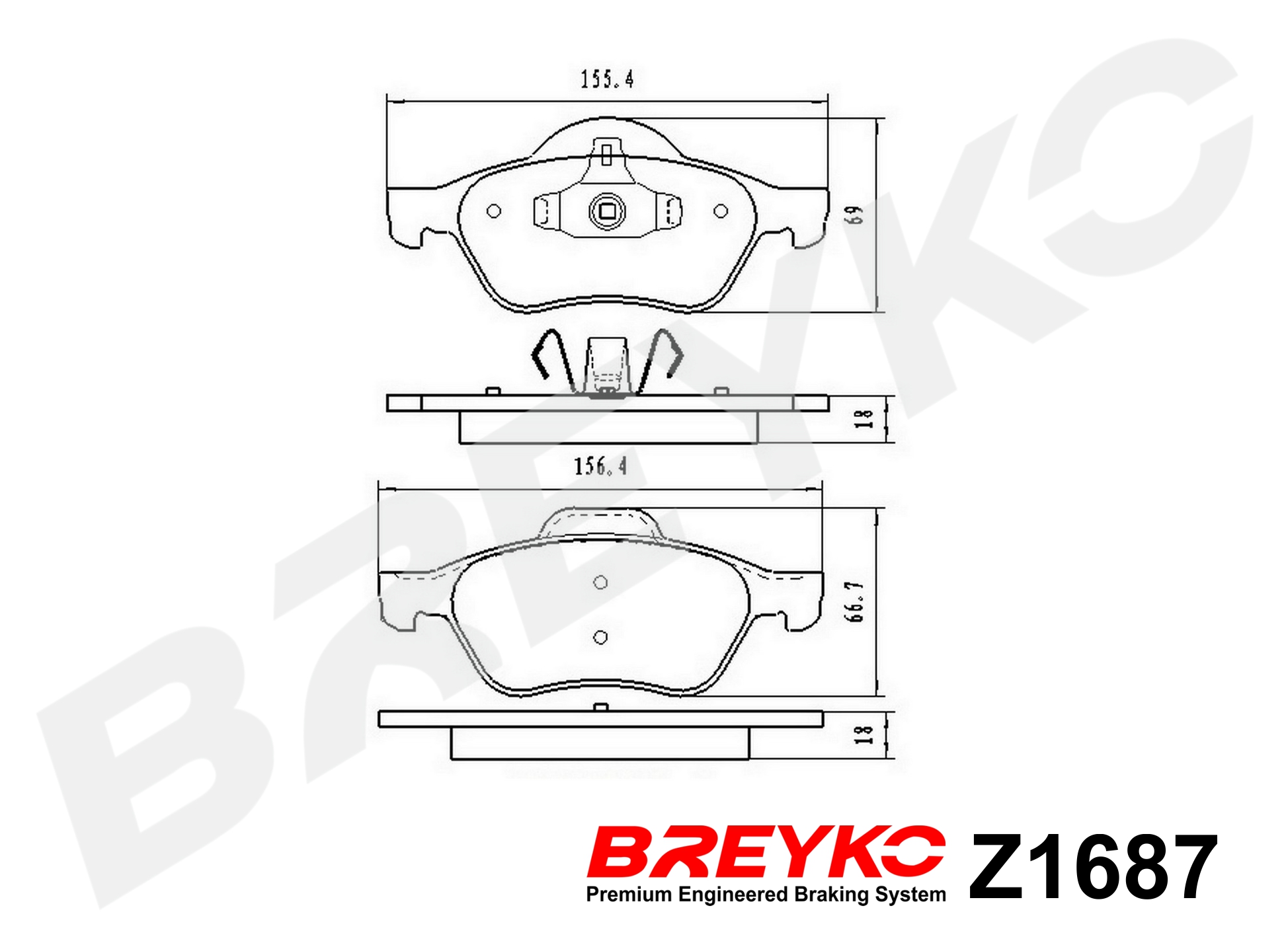 DAVID VASCO Z1687 BREYKO Kit pastiglie freno, Freno a disco