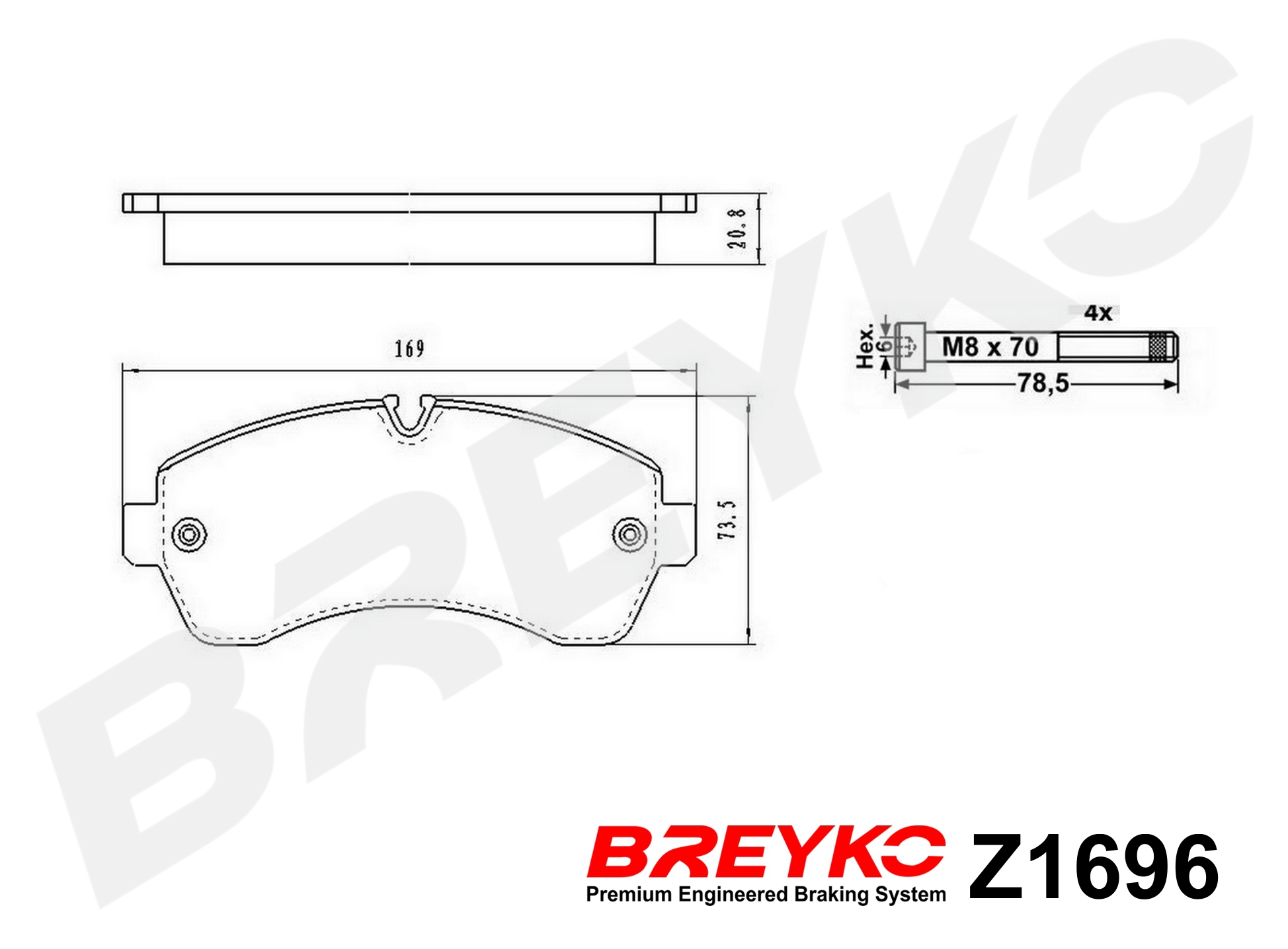 DAVID VASCO Z1696 BREYKO Kit pastiglie freno, Freno a disco