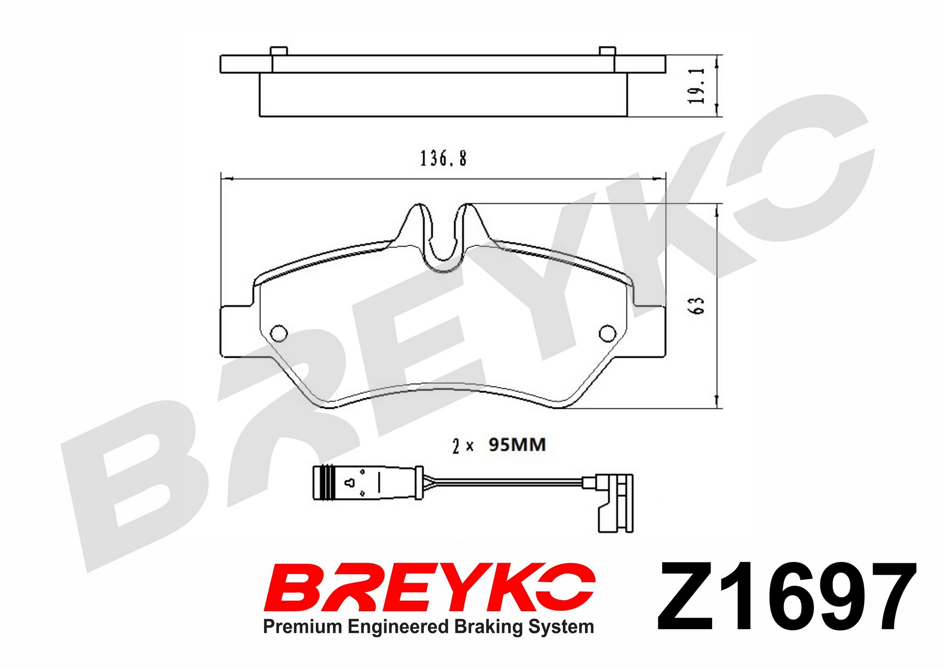 DAVID VASCO Z1697 BREYKO Kit pastiglie freno, Freno a disco