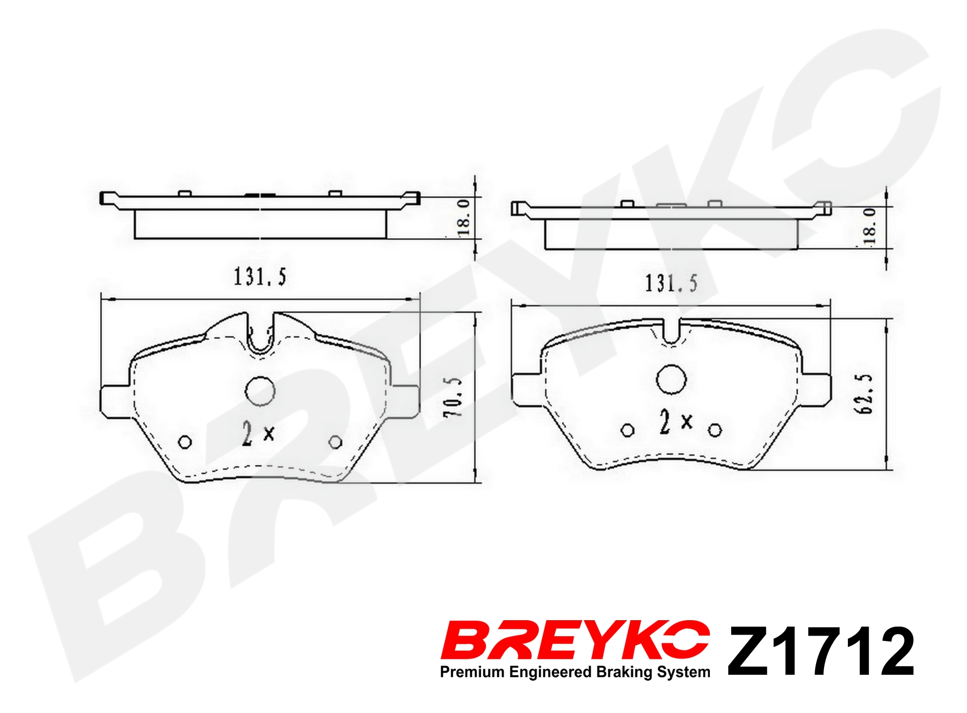DAVID VASCO Z1712 BREYKO Kit pastiglie freno, Freno a disco
