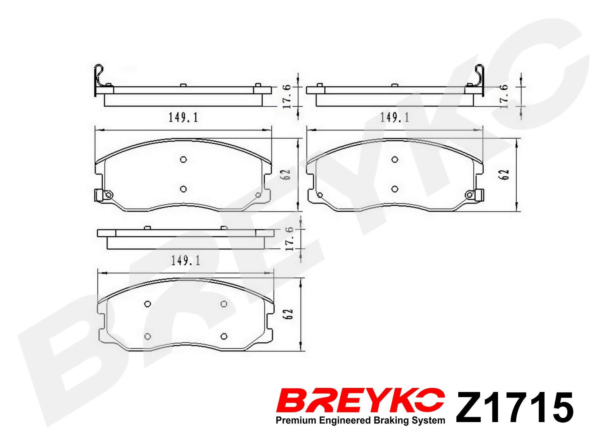 DAVID VASCO Z1715 BREYKO Kit pastiglie freno, Freno a disco