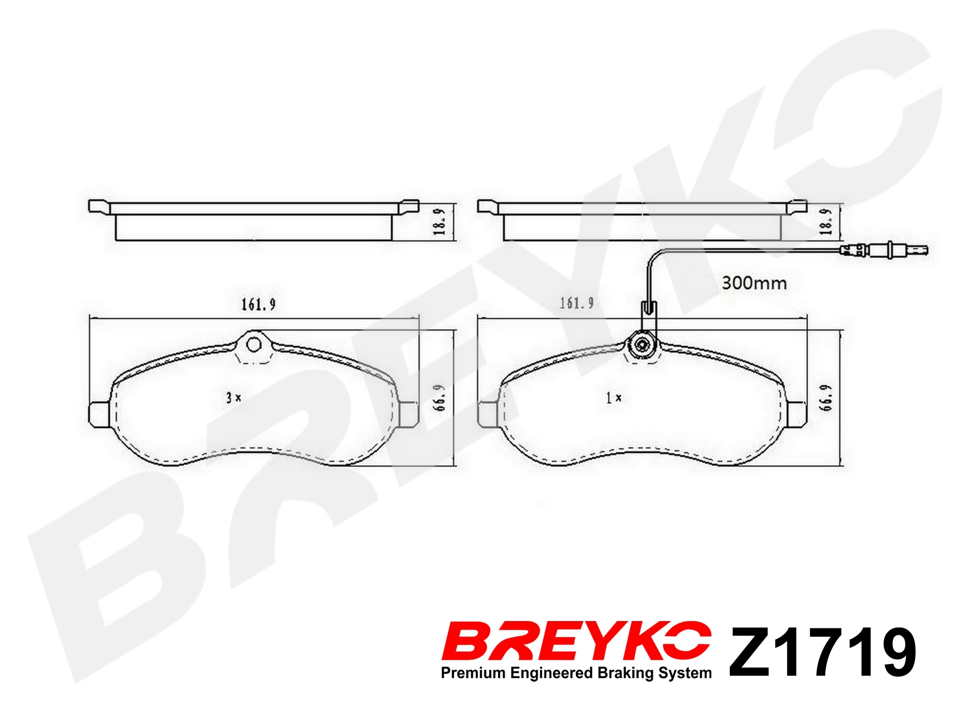 DAVID VASCO Z1719 BREYKO Kit pastiglie freno, Freno a disco