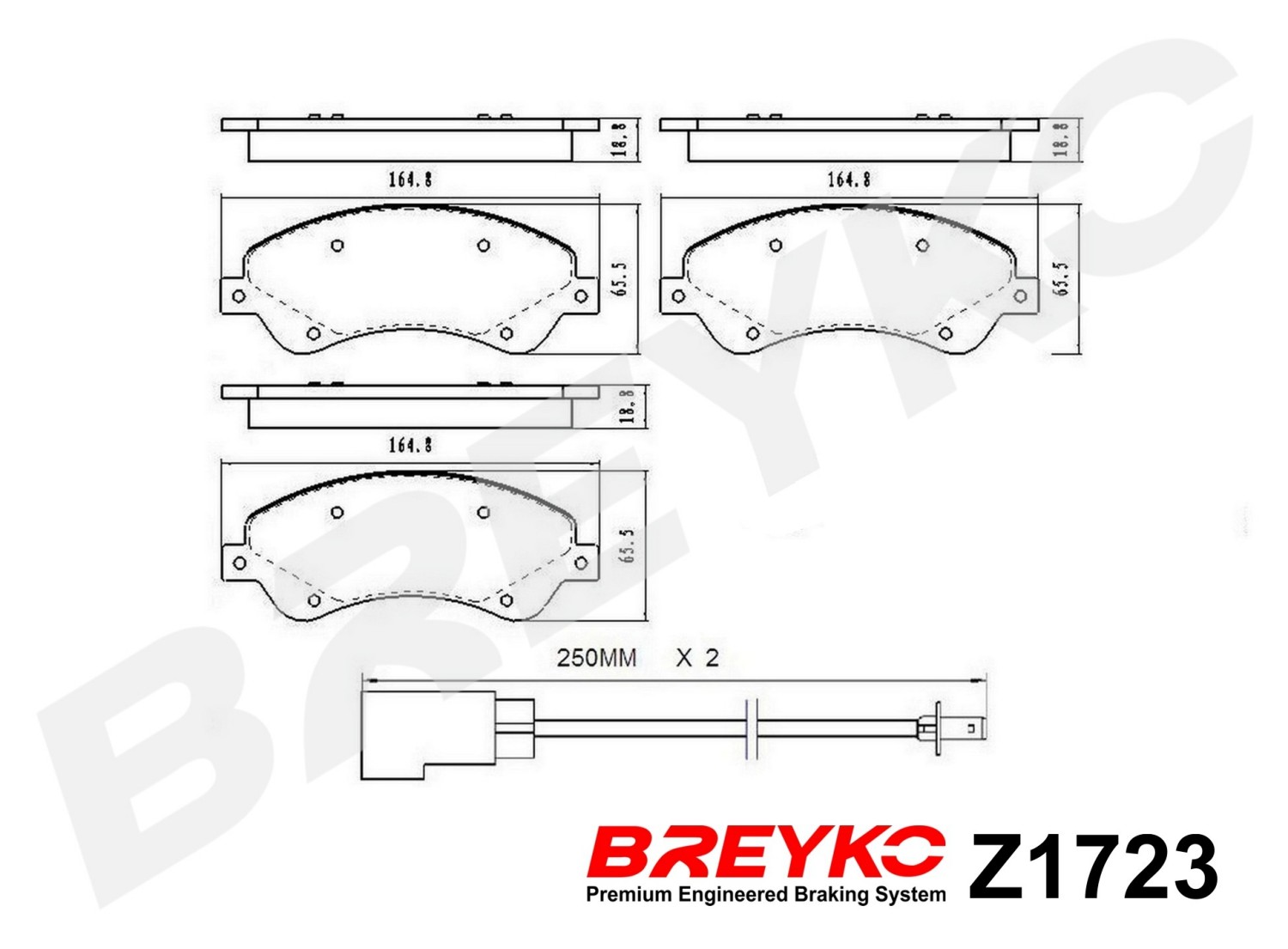 DAVID VASCO Z1723 BREYKO Kit pastiglie freno, Freno a disco