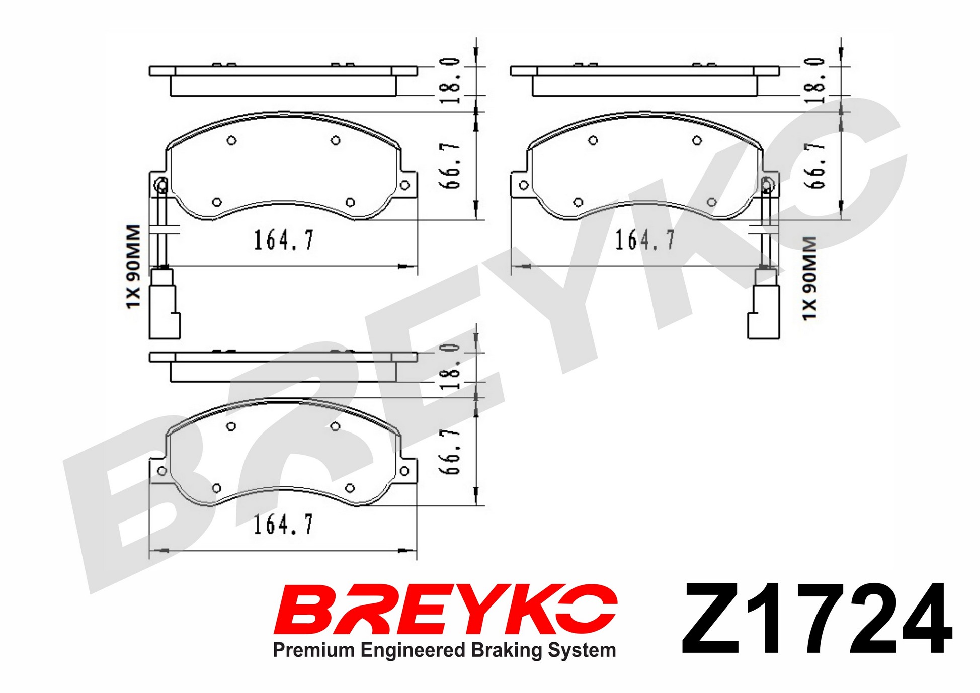DAVID VASCO Z1724 BREYKO Kit pastiglie freno, Freno a disco